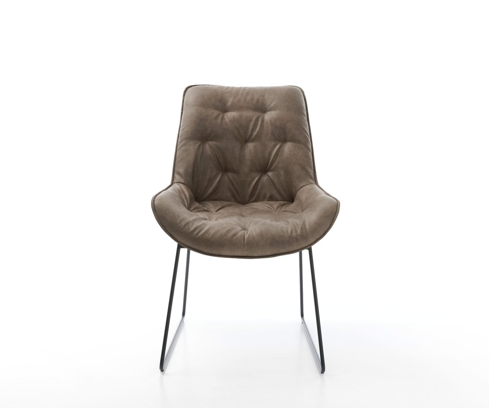 Chaise-de-salle-à-manger Taimi-Flex microvelours taupe vintage pied trapèze noir 2 Chaise-de-salle-à-manger Taimi-Flex microvelours taupe vintage pied trapèze noir 2