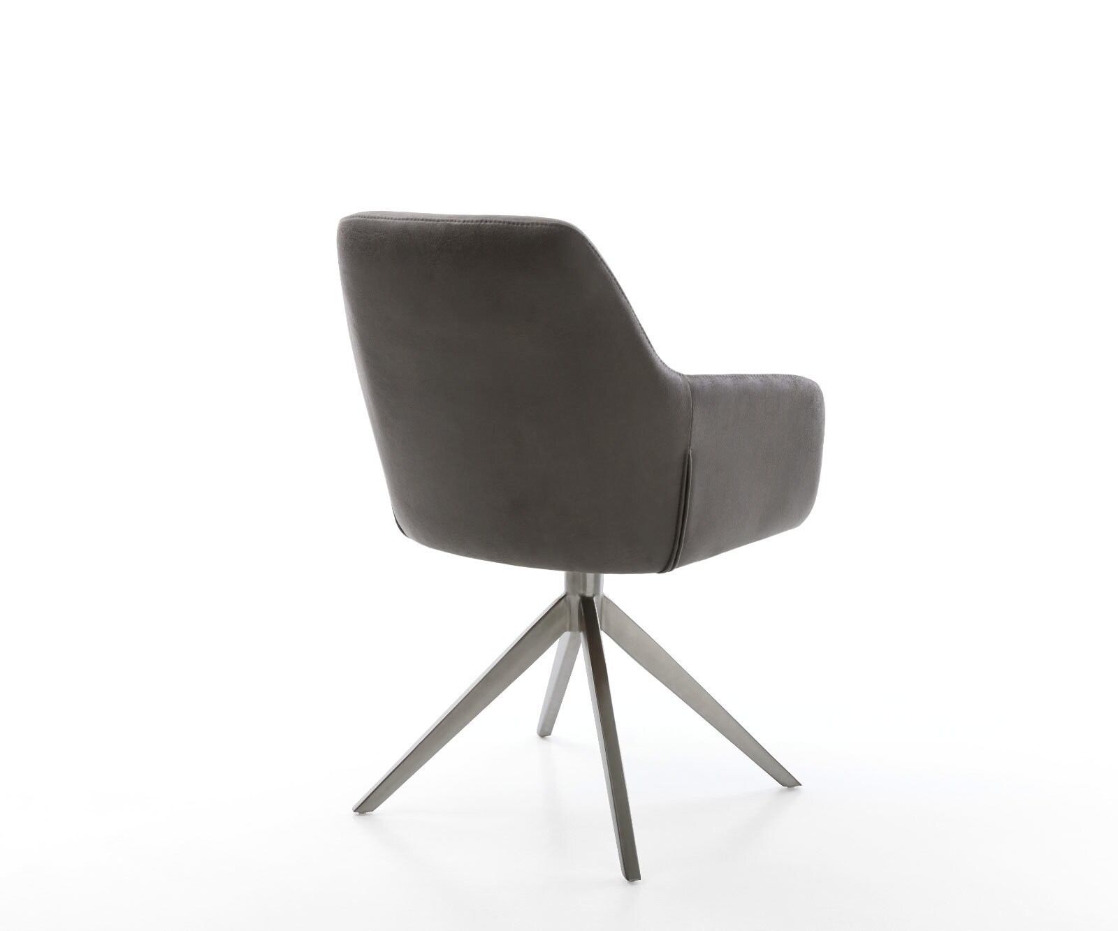 Chaise-pivotante Pejo-Flex microvelours anthracite vintage pied croisé large grafiete pivotement sur 360° fonction bascule ressorts ensachés 5
