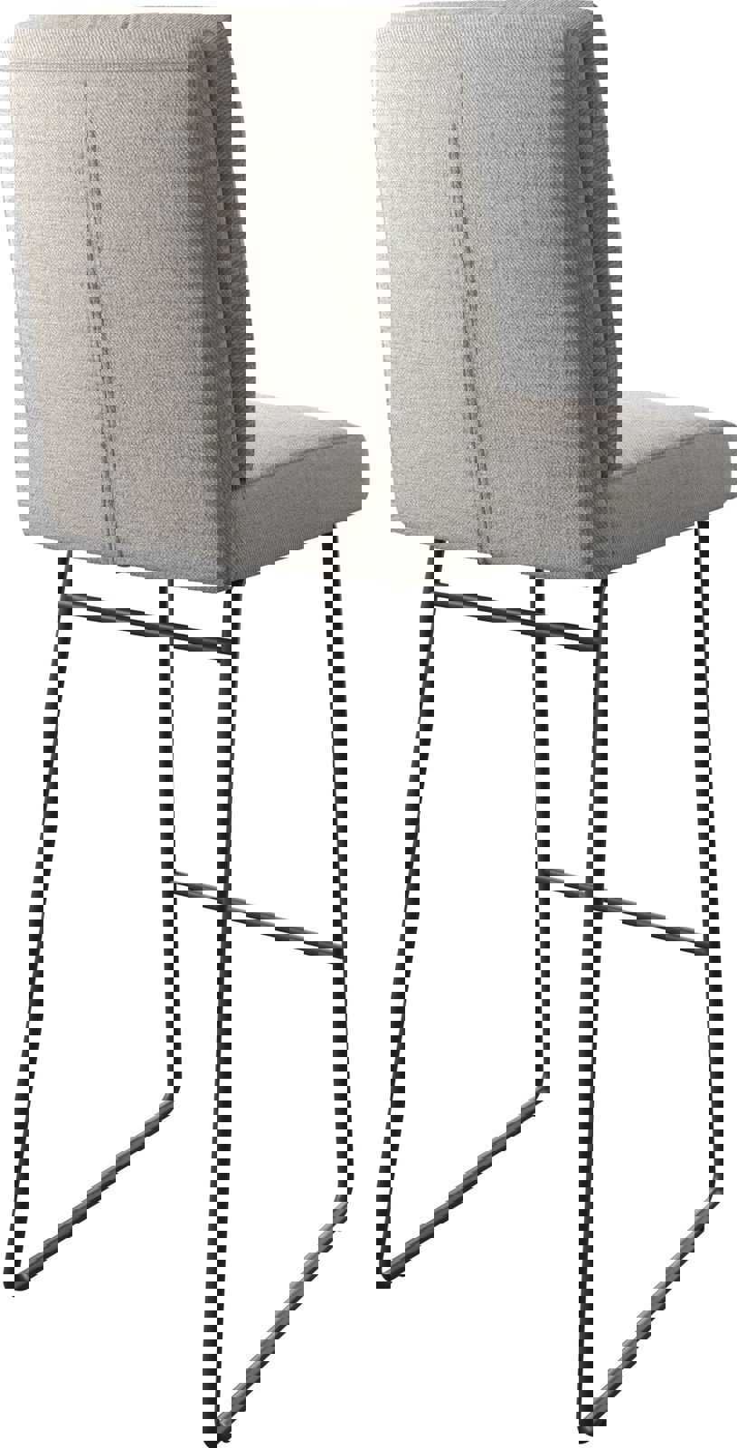 Chaise-de-bar Pela-Flex rayures gris clair cadre de patins métal 4