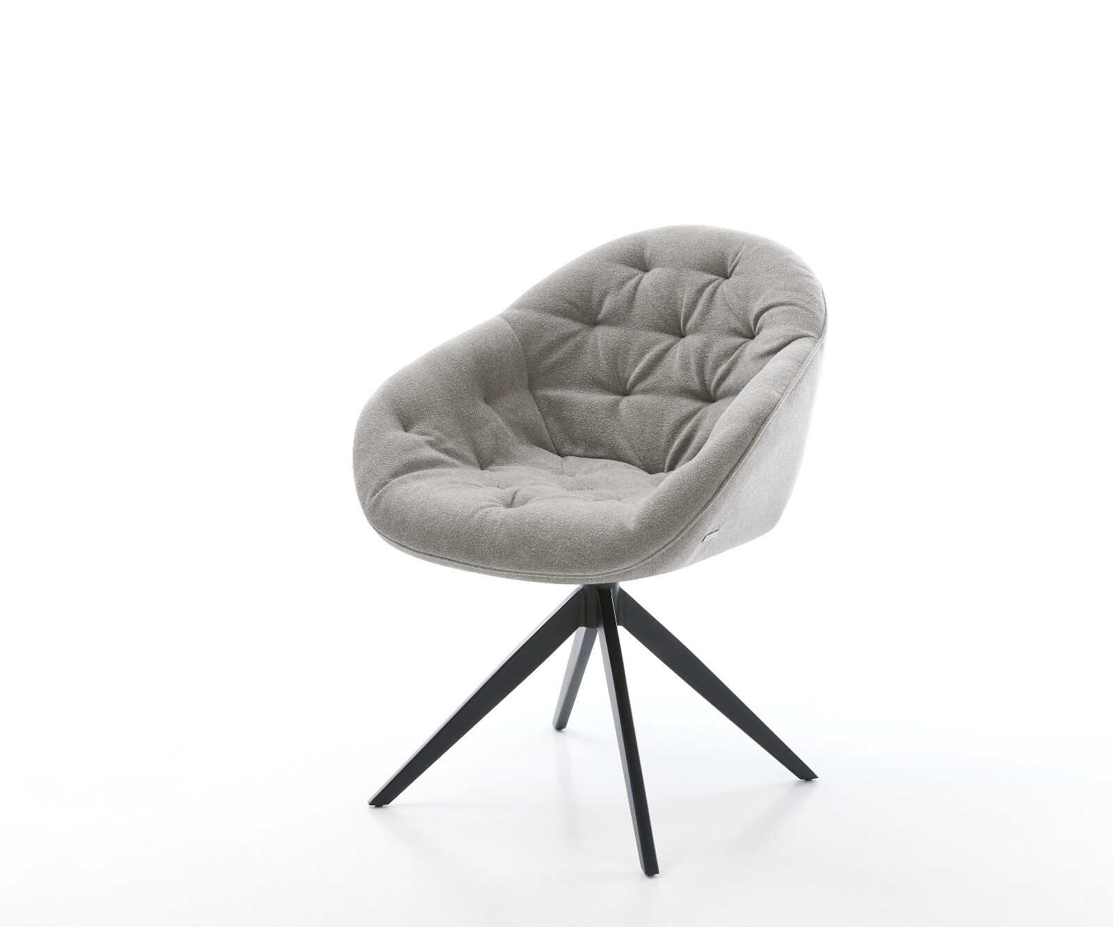 Chaise-pivotante Gaio-Flex tissu structuré doux gris pied croisé large noir pivotement sur 360° fonction bascule