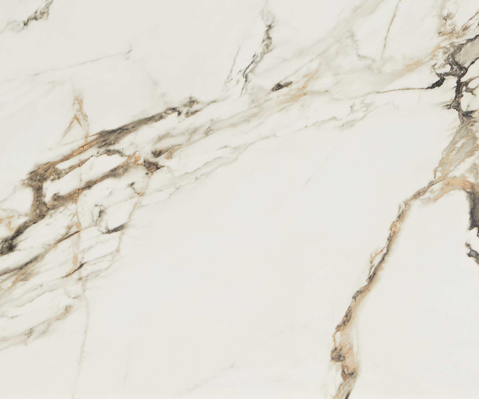 Table-basse Ekrem 88x85 cm céramique Calacatta Luxe blanc-or-gris piètement croisé rond métal effet titane 3