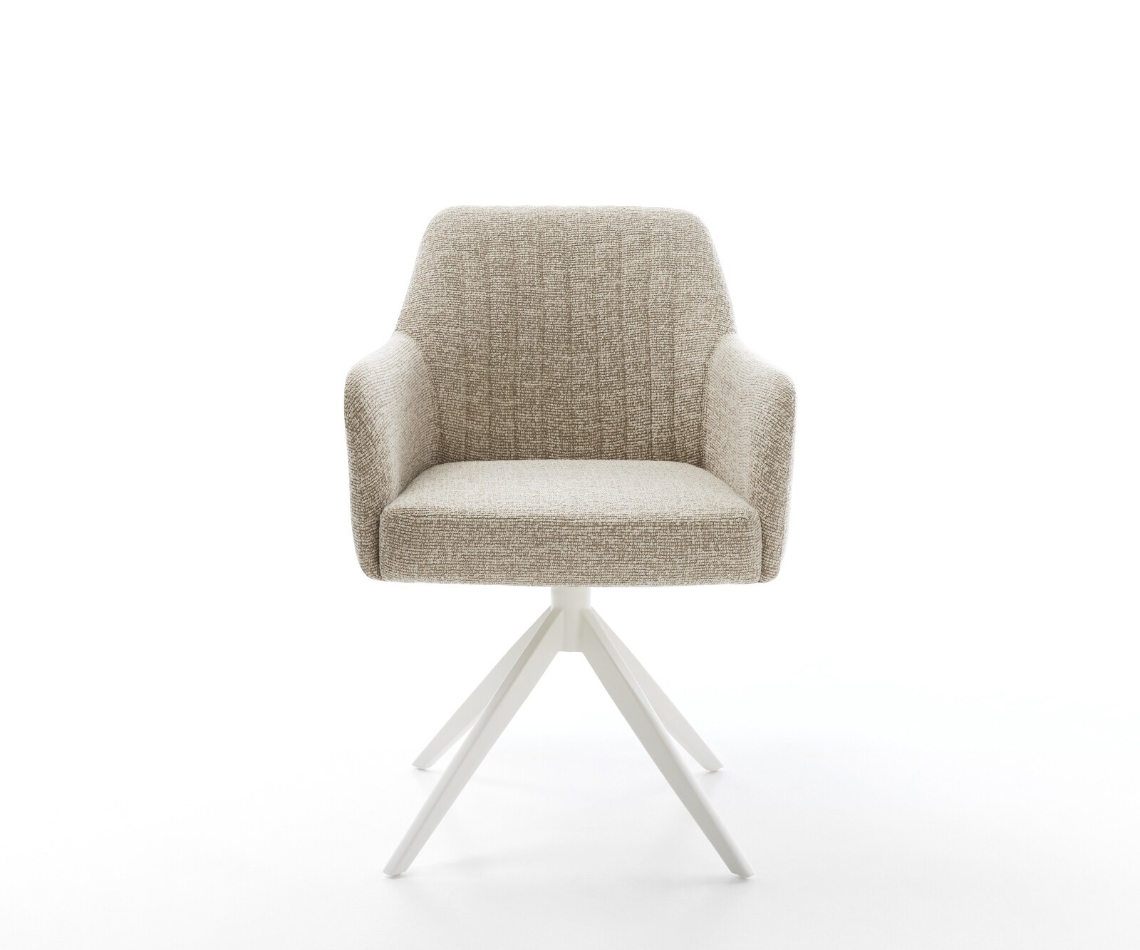 Chaise-pivotante Greg-Flex tissu tissé doux beige pied croisé large blanc pivotement sur 360° fonction bascule resorts ensachés 2