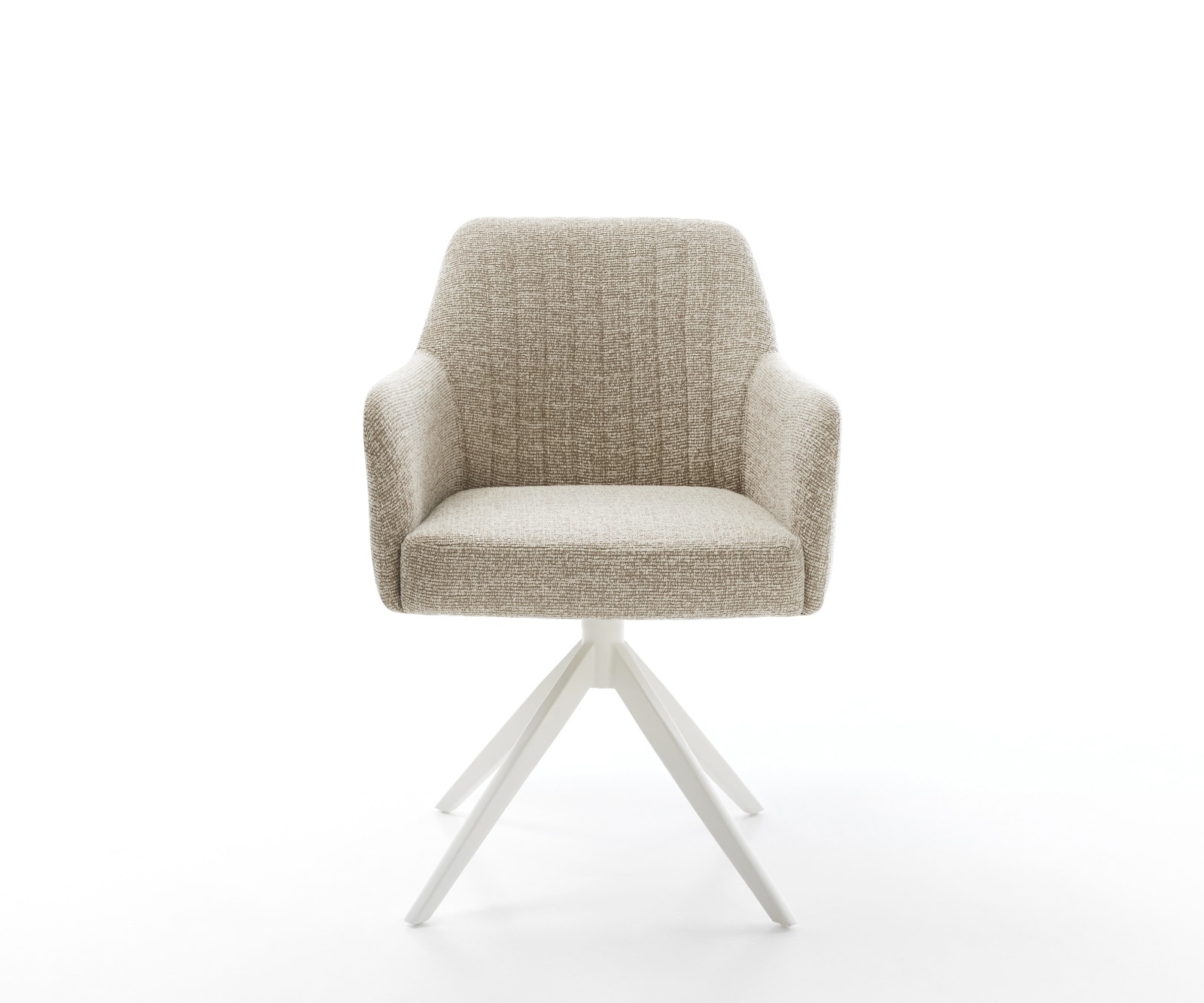 Chaise-pivotante Greg-Flex tissu tissé doux beige pied croisé large blanc pivotement sur 360° fonction bascule resorts ensachés 2