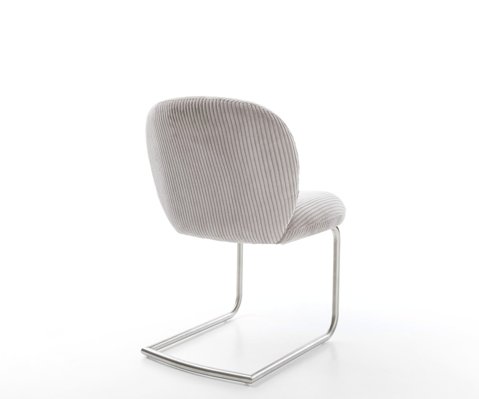 Cantilever Nube-Flex côtelé gris argenté pied cantilever rond acier inoxydable brossé ressorts ensachés 4 Cantilever Nube-Flex côtelé gris argenté pied cantilever rond acier inoxydable brossé ressorts ensachés 4