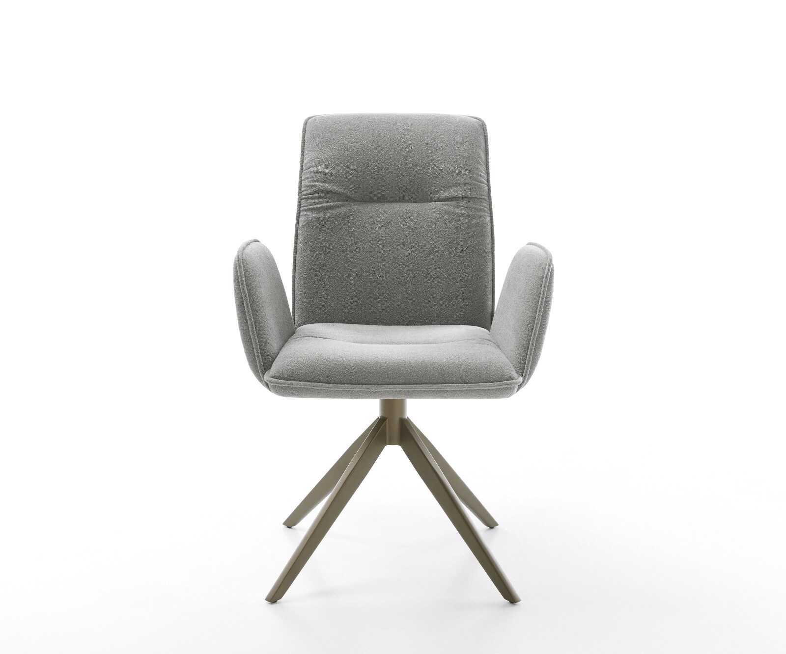 Chaise-pivotante Vinja-Flex tissu structuré doux gris pied croisé large aspect titane pivotement sur 360° fonction bascule 2