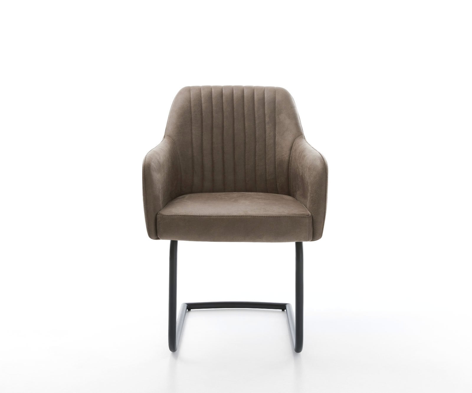 Cantilever Greg-Flex microvelours taupe vintage pied cantilever rond noir ressorts ensachés 2