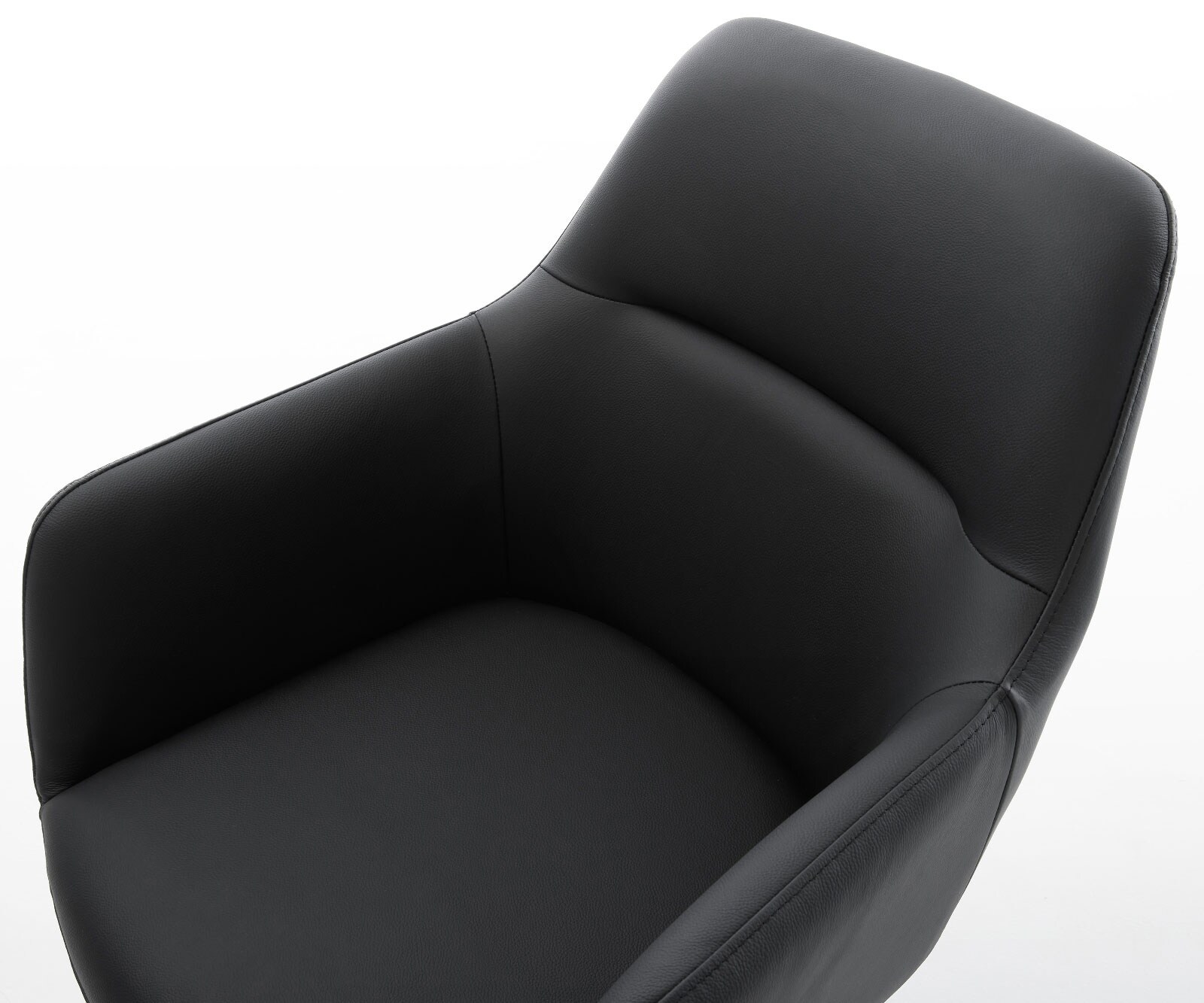 Chaise-de-salle-à-manger Pejo-Flex cuir de vache noir pied en bois angulaire naturel ressorts ensachés 3