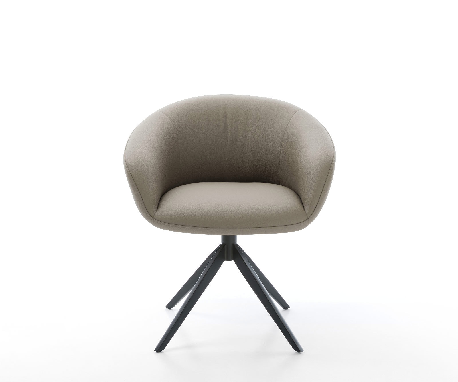 Chaise-pivotante Vinka-Flex cuir de vache couleur boue pied croisé large noir pivotement sur 360° fonction bascule ressorts ensachés 1 Chaise-pivotante Vinka-Flex cuir de vache couleur boue pied croisé large noir pivotement sur 360° fonction bascule ressorts ensachés 1