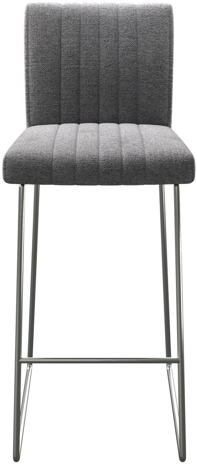 Chaise-de-bar Luiga-Flex tissu texturé gris clair cadre de patins acier inoxydable 3 Chaise-de-bar Luiga-Flex tissu texturé gris clair cadre de patins acier inoxydable 3