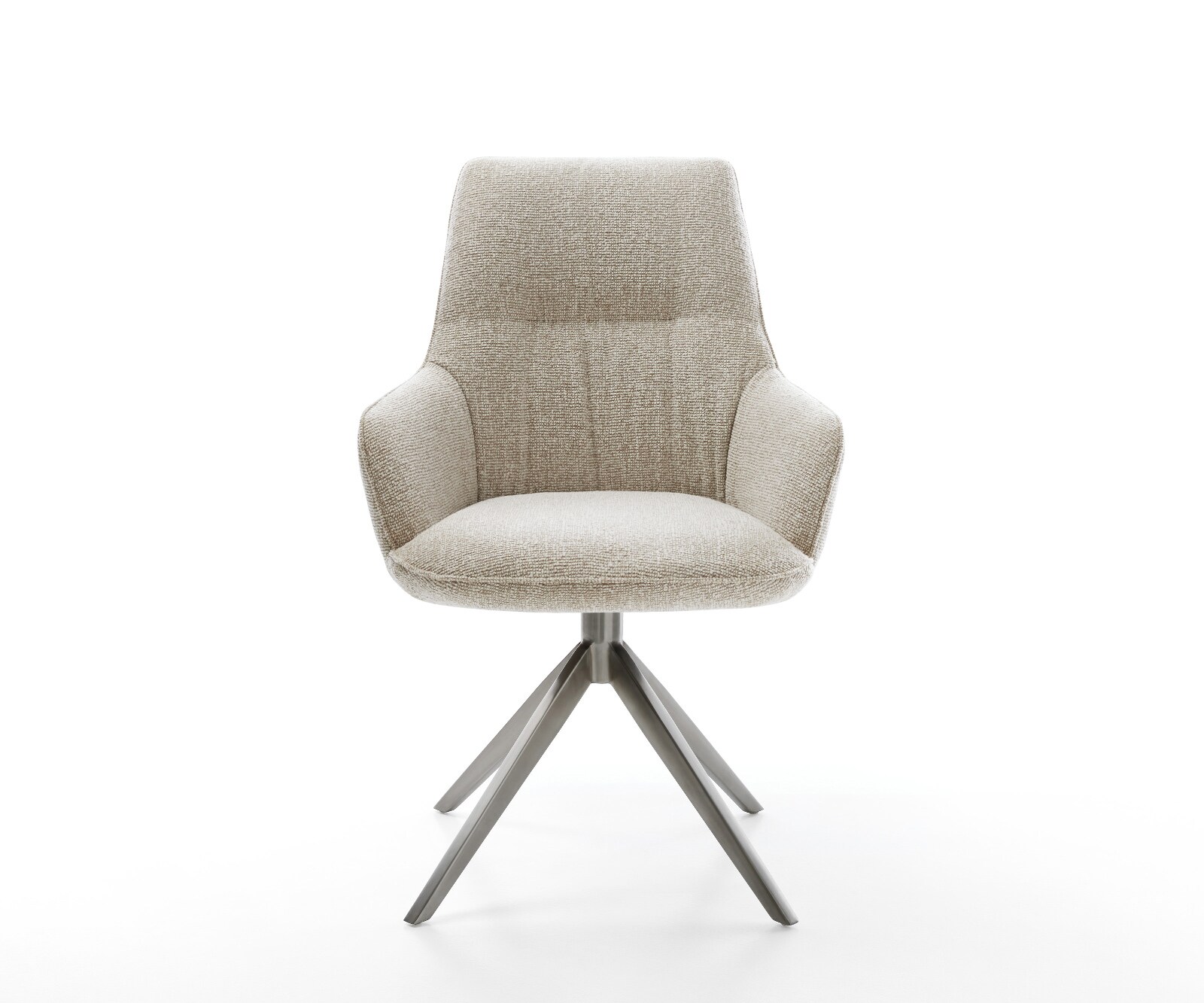 Chaise-pivotante Zelia-Flex avec accoudoirs tissu tissé doux beige pied croisé large grafiete pivotement sur 360° fonction bascule resorts ensachés 1