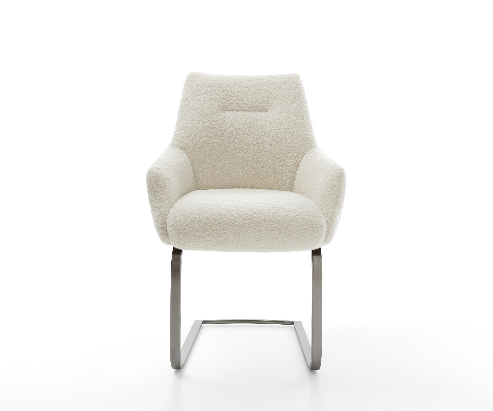 Cantilever Alja-Flex avec accoudoirs tissu teddy beige pied cantilever plat grafiete resorts ensachés 2