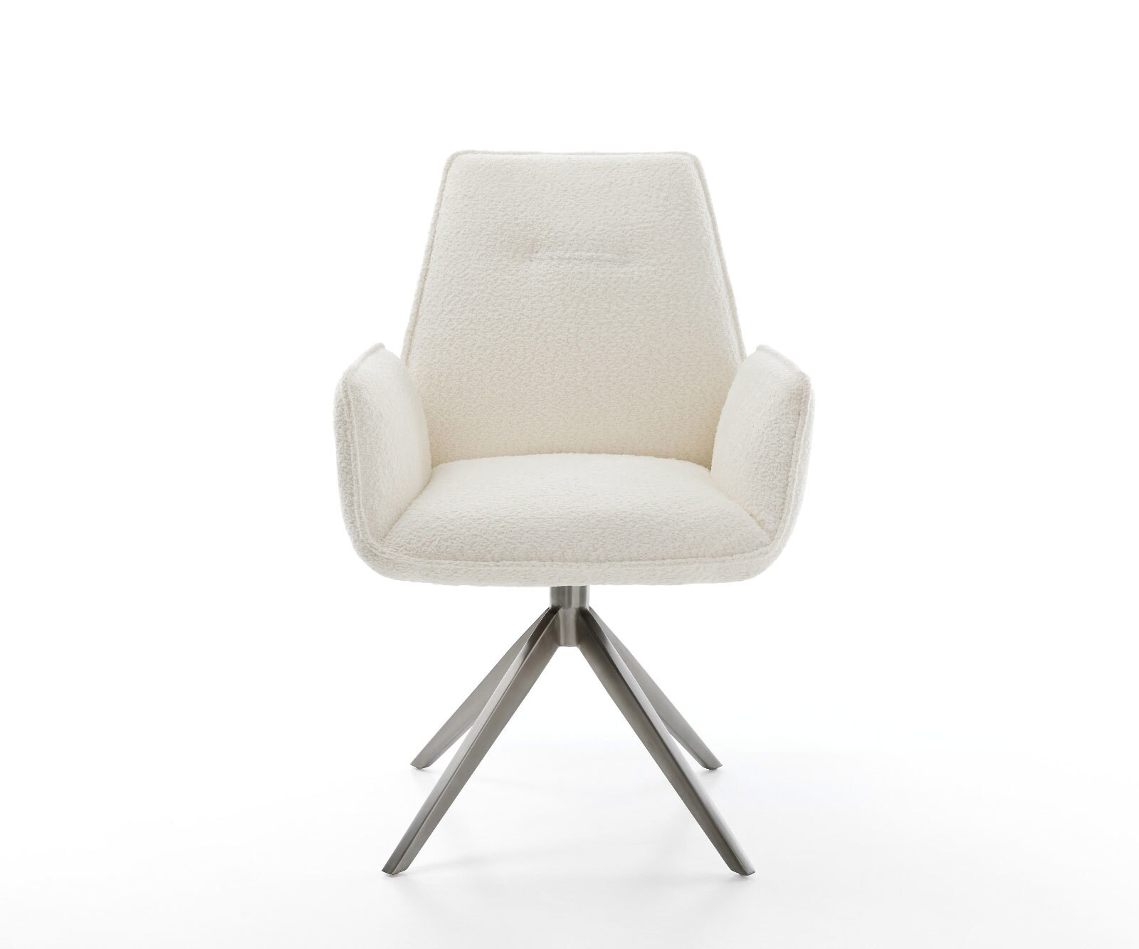 Chaise-pivotante Zoa-Flex bouclé blanc pied croisé large grafiete pivotement sur 360° fonction bascule ressorts ensachés 1