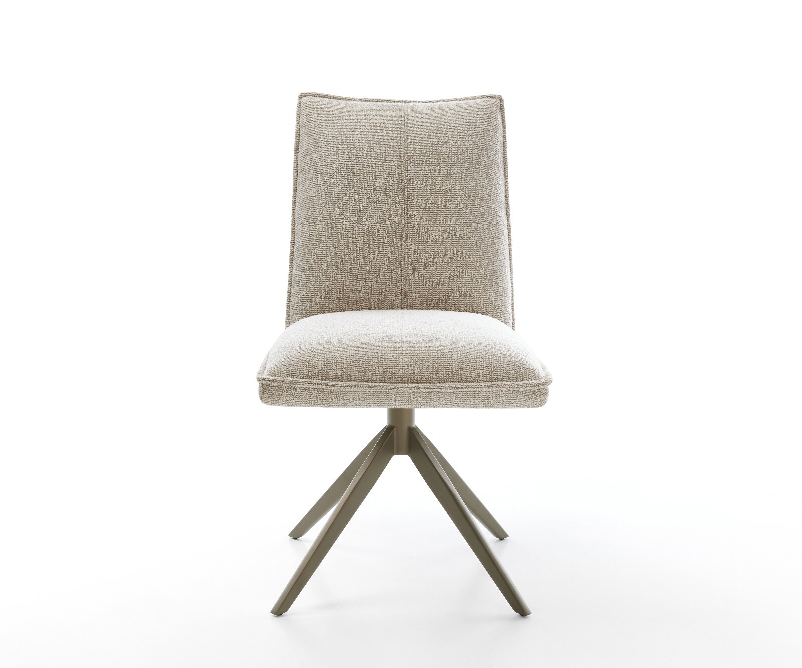 Chaise-pivotante Lelio-Flex tissu tissé doux beige pied croisé large aspect titane pivotement sur 360° fonction bascule resorts ensachés 2