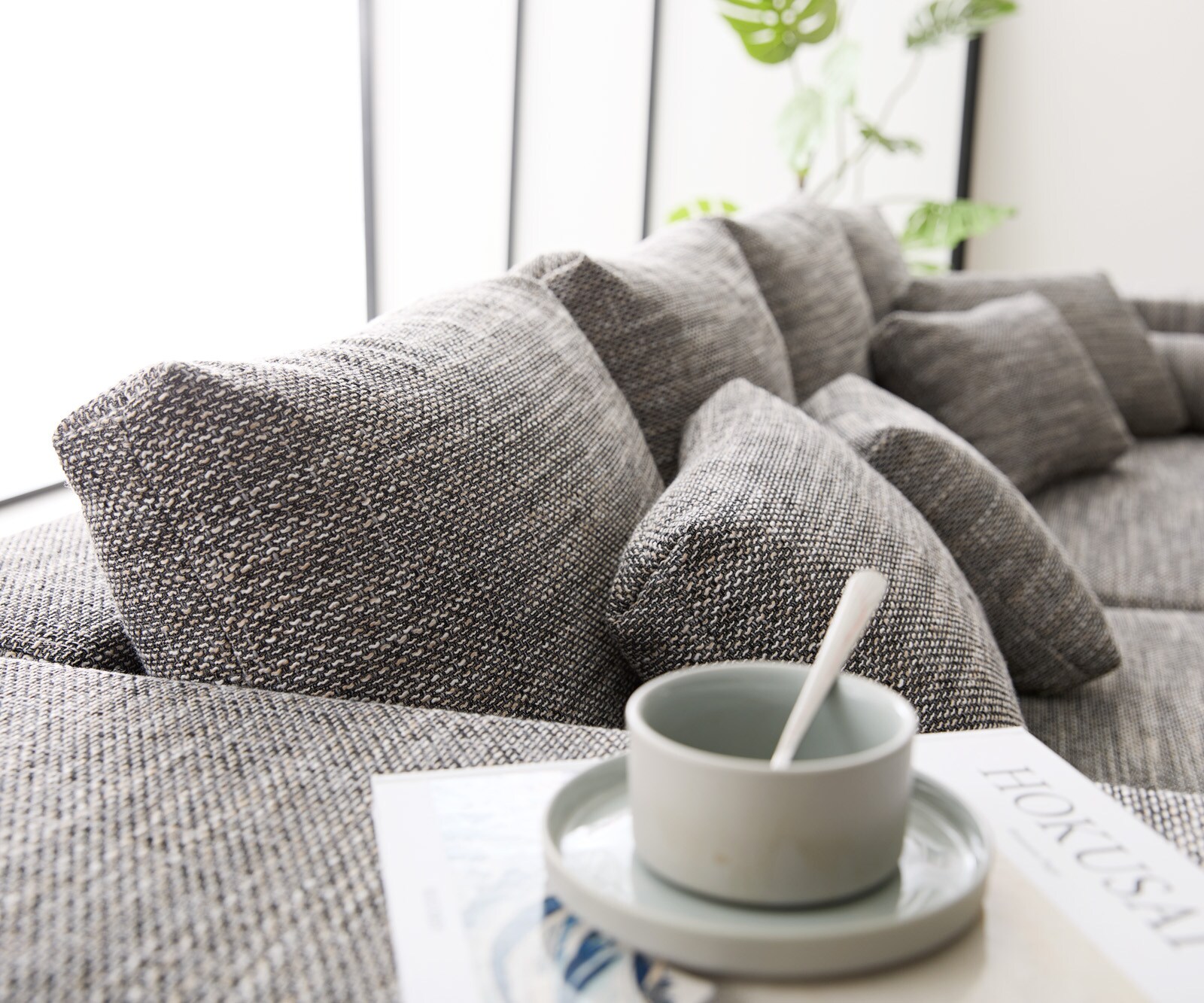 Grand Canapé Marbeya 290x110 cm gris clair avec fonction lit 5 Grand Canapé Marbeya 290x110 cm gris clair avec fonction lit 5