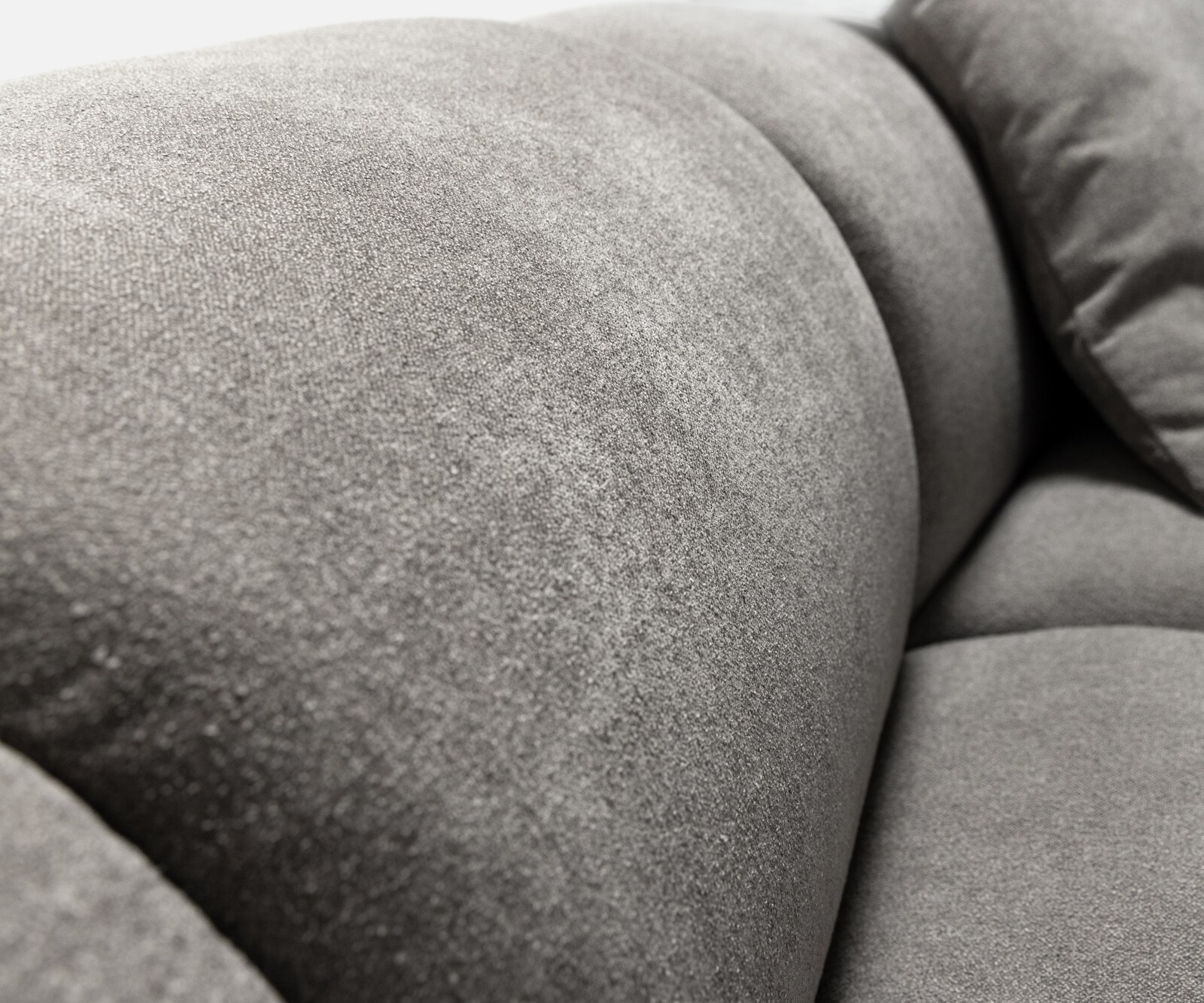 Big sofa Lunna 470x210 cm tissu bouclé taupe 3 coussins 5