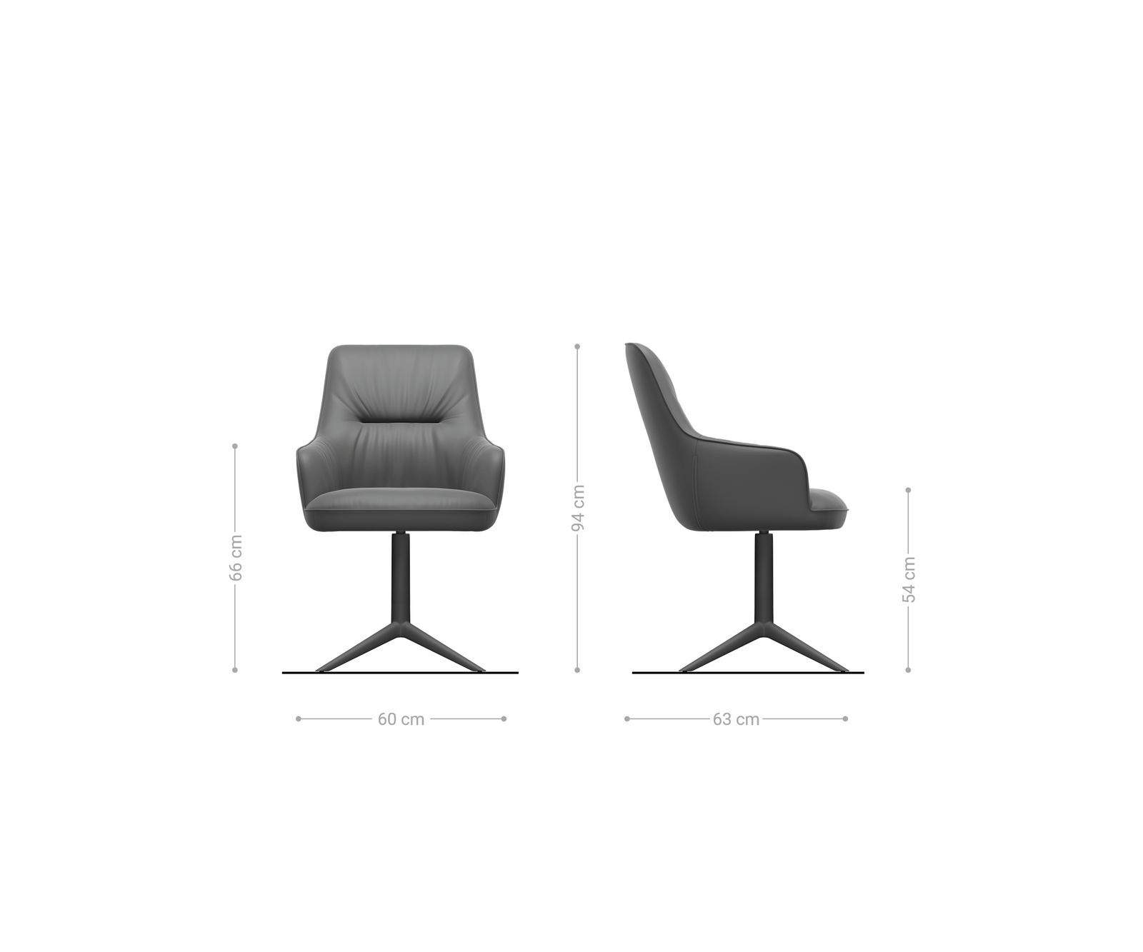 Chaise-pivotante Zelia-Flex mit Armlehnen microvelours taupe vintage pied de chaise 4 branches grafiete pivotement sur 360° fonction bascule ressorts ensachés 6