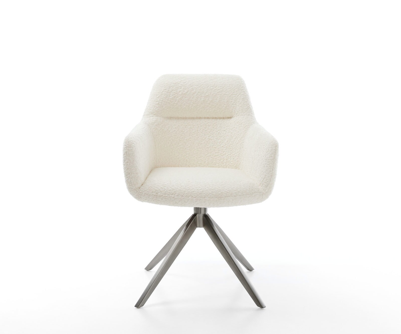 Chaise-pivotante Pejo-Flex bouclé blanc pied croisé large grafiete pivotement sur 360° fonction bascule ressorts ensachés 1