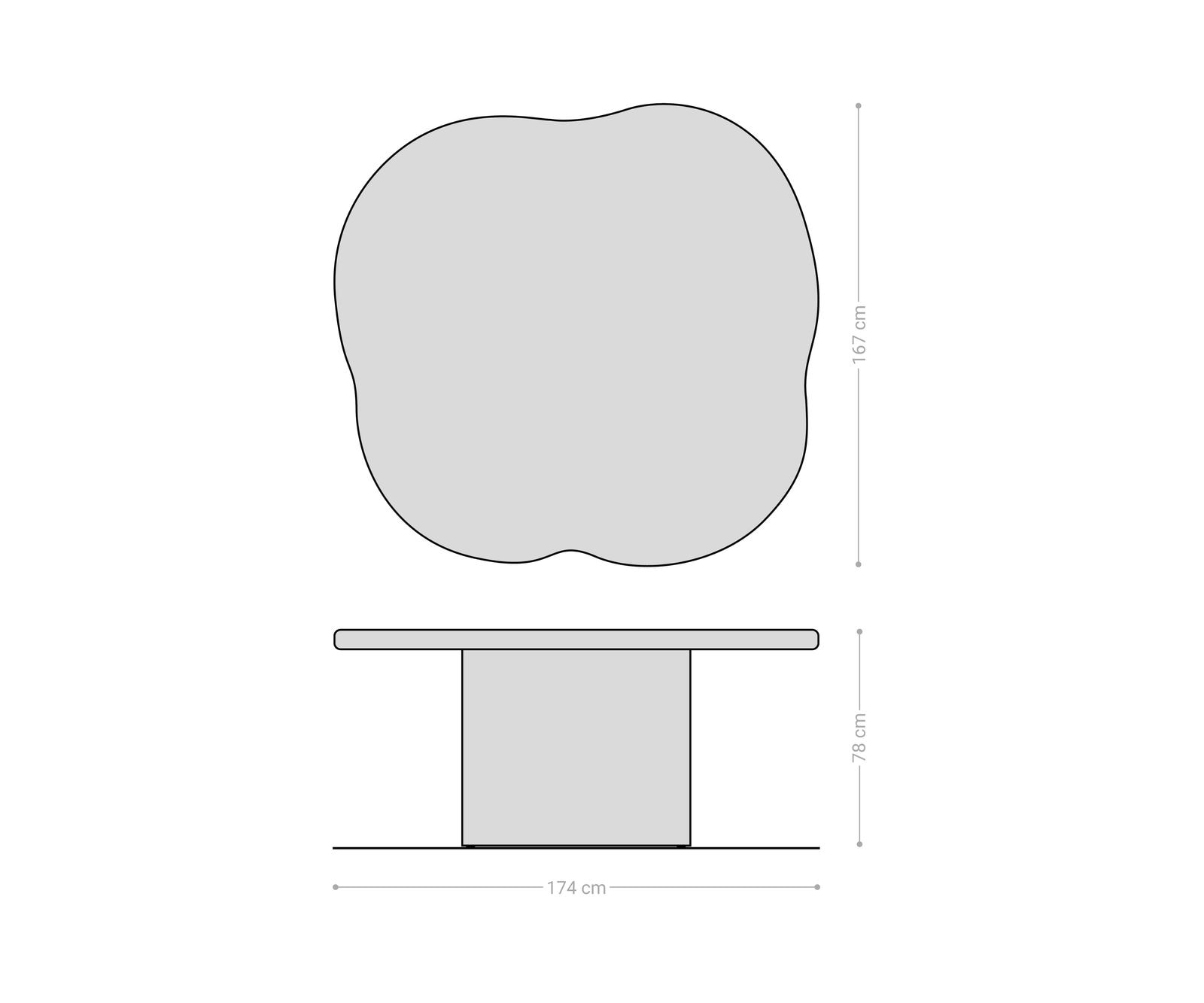 Table-à-manger Orbion 180x175 acacia naturel piètement bois 6