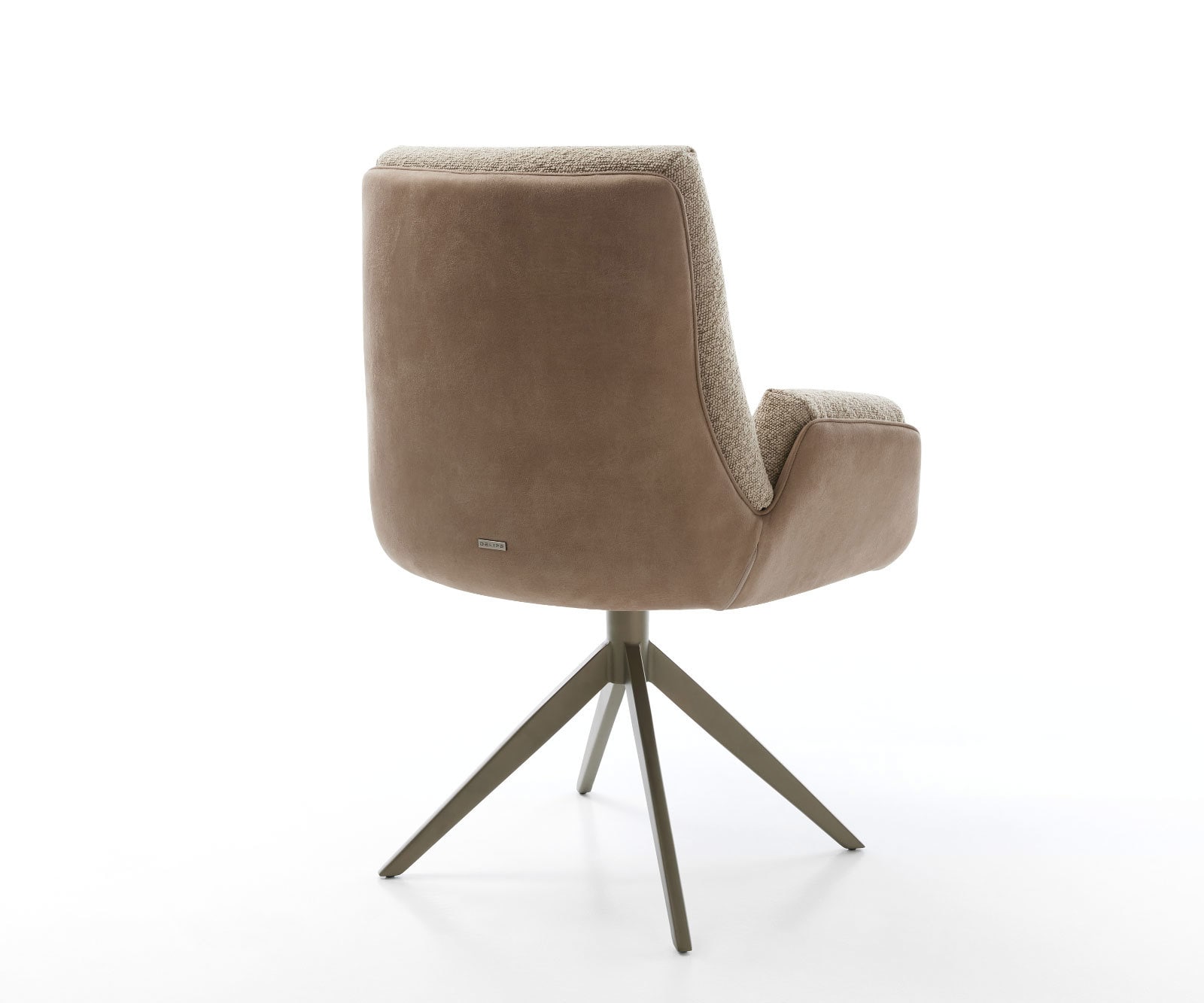 Chaise-pivotante Clea-Flex tissu mixte couleur boue pied croisé large aspect titane pivotement sur 360° 4 Chaise-pivotante Clea-Flex tissu mixte couleur boue pied croisé large aspect titane pivotement sur 360° 4