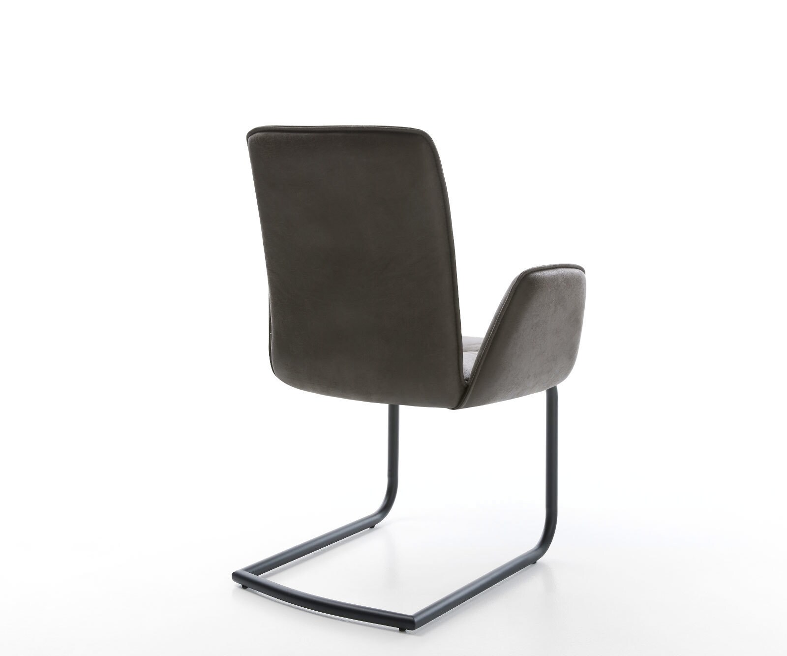 Cantilever Vinja-Flex microvelours anthracite vintage pied cantilever rond noir 4 Cantilever Vinja-Flex microvelours anthracite vintage pied cantilever rond noir 4