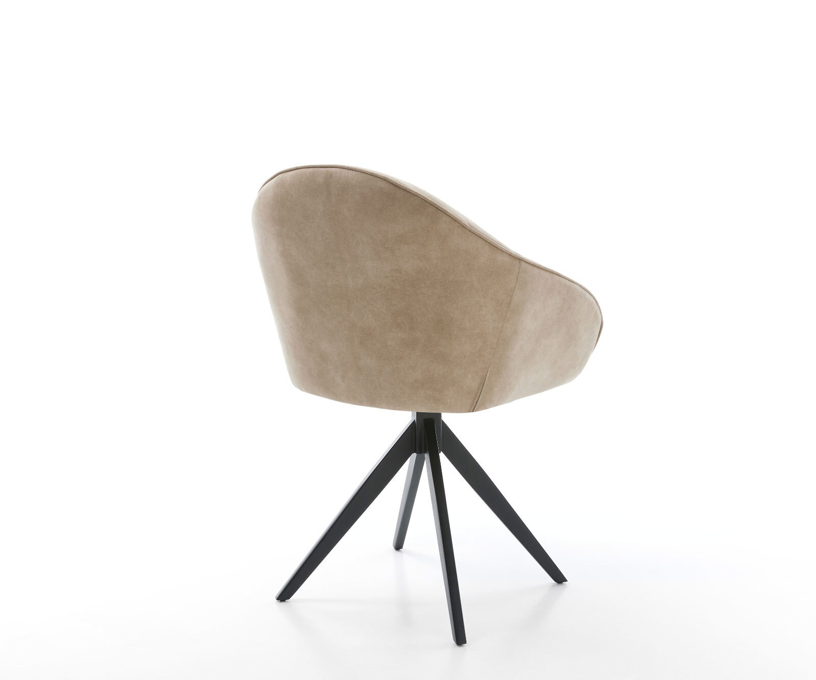 Chaise-de-salle-à-manger Gaio-Flex microvelours beige vintage pied croisé angulaire noir 4 Chaise-de-salle-à-manger Gaio-Flex microvelours beige vintage pied croisé angulaire noir 4