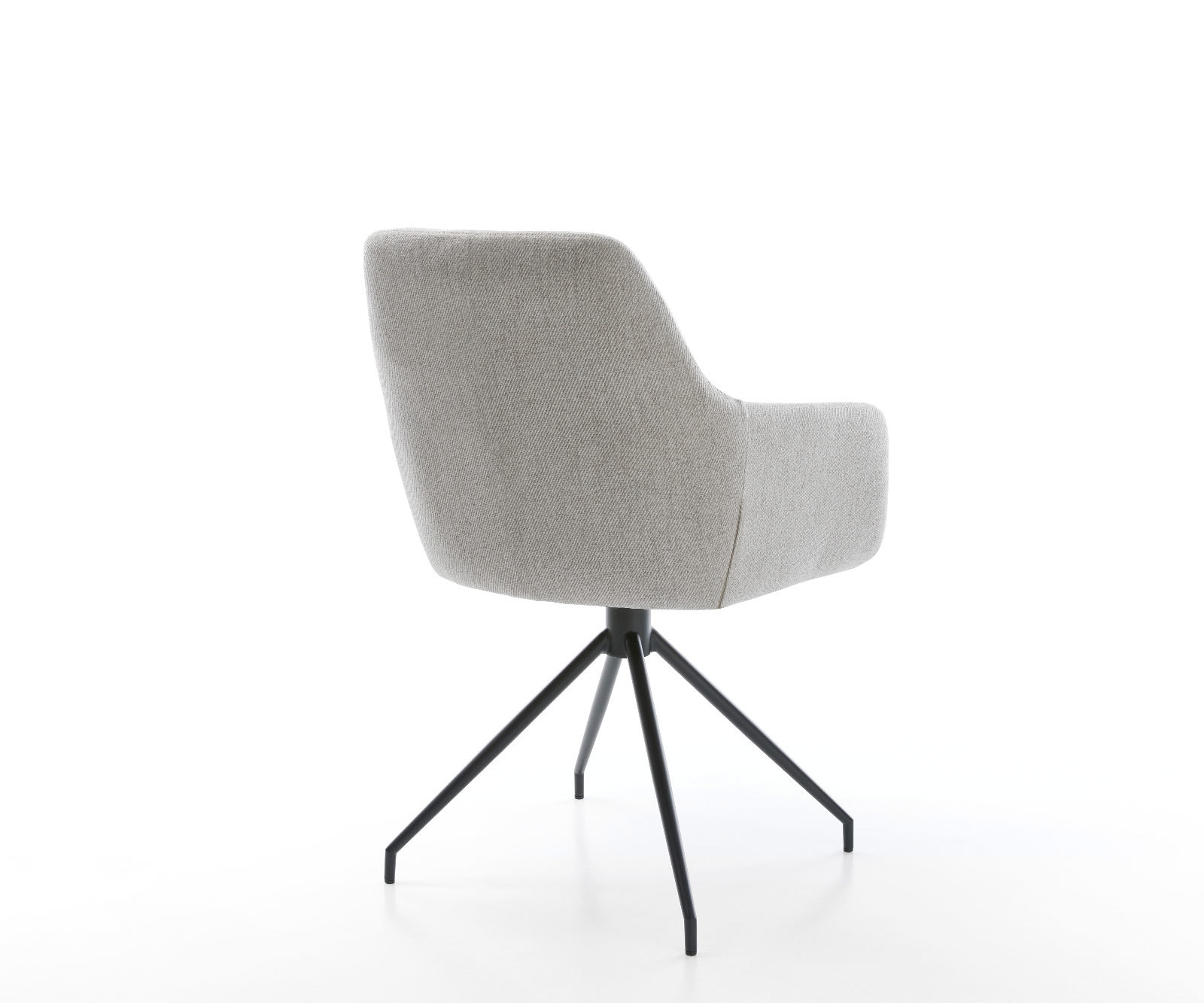 Chaise-de-salle-à-manger Pejo-Flex rayures gris clair pied croisé conique noir ressorts ensachés 4 Chaise-de-salle-à-manger Pejo-Flex rayures gris clair pied croisé conique noir ressorts ensachés 4