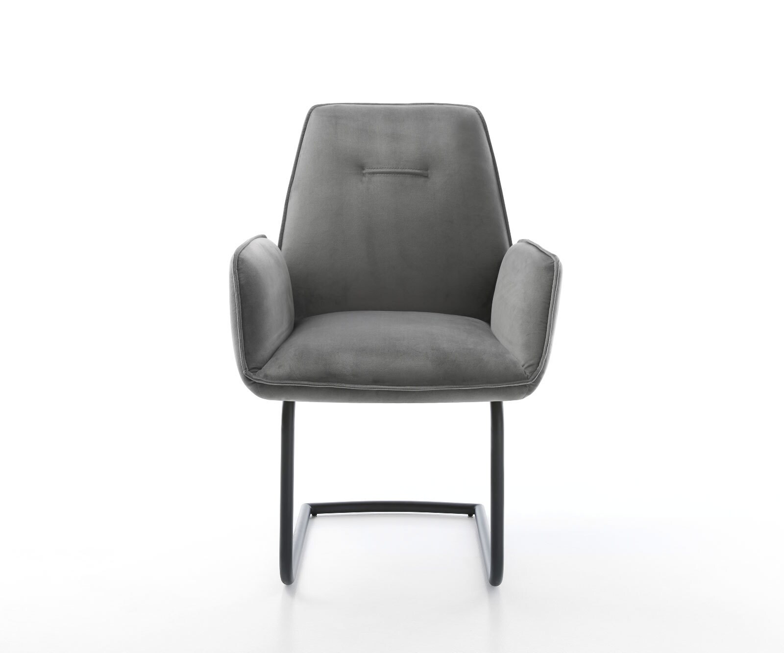 Cantilever Zoa-Flex velours gris pied cantilever rond noir ressorts ensachés 2