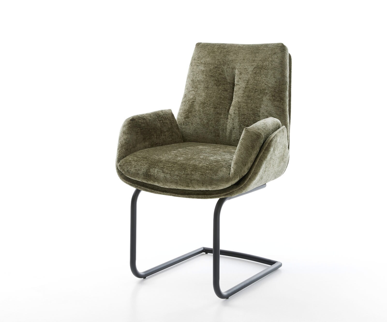 Cantilever Clea-Flex chenille olive pied cantilever rond noir