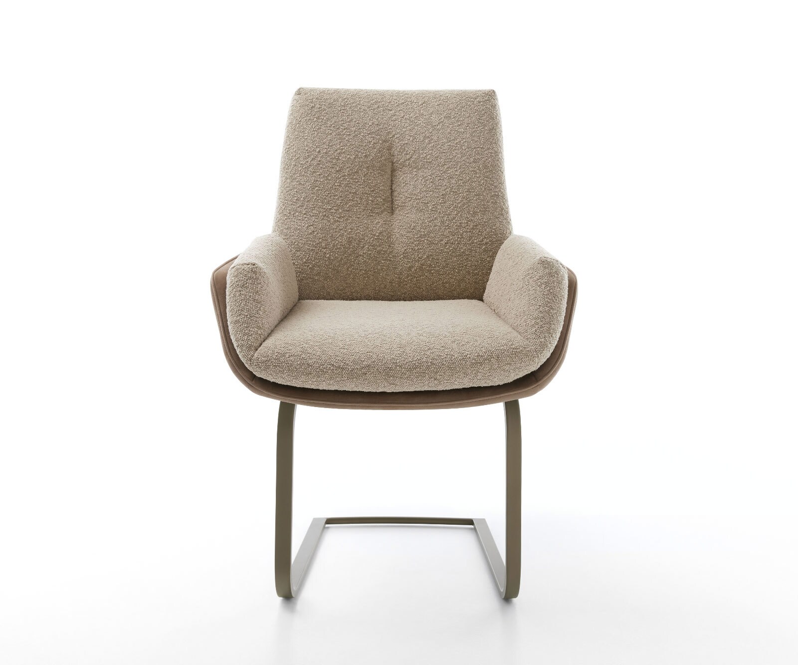 Cantilever Clea-Flex tissu mixte couleur boue pied cantilever plat aspect titane 1 Cantilever Clea-Flex tissu mixte couleur boue pied cantilever plat aspect titane 1
