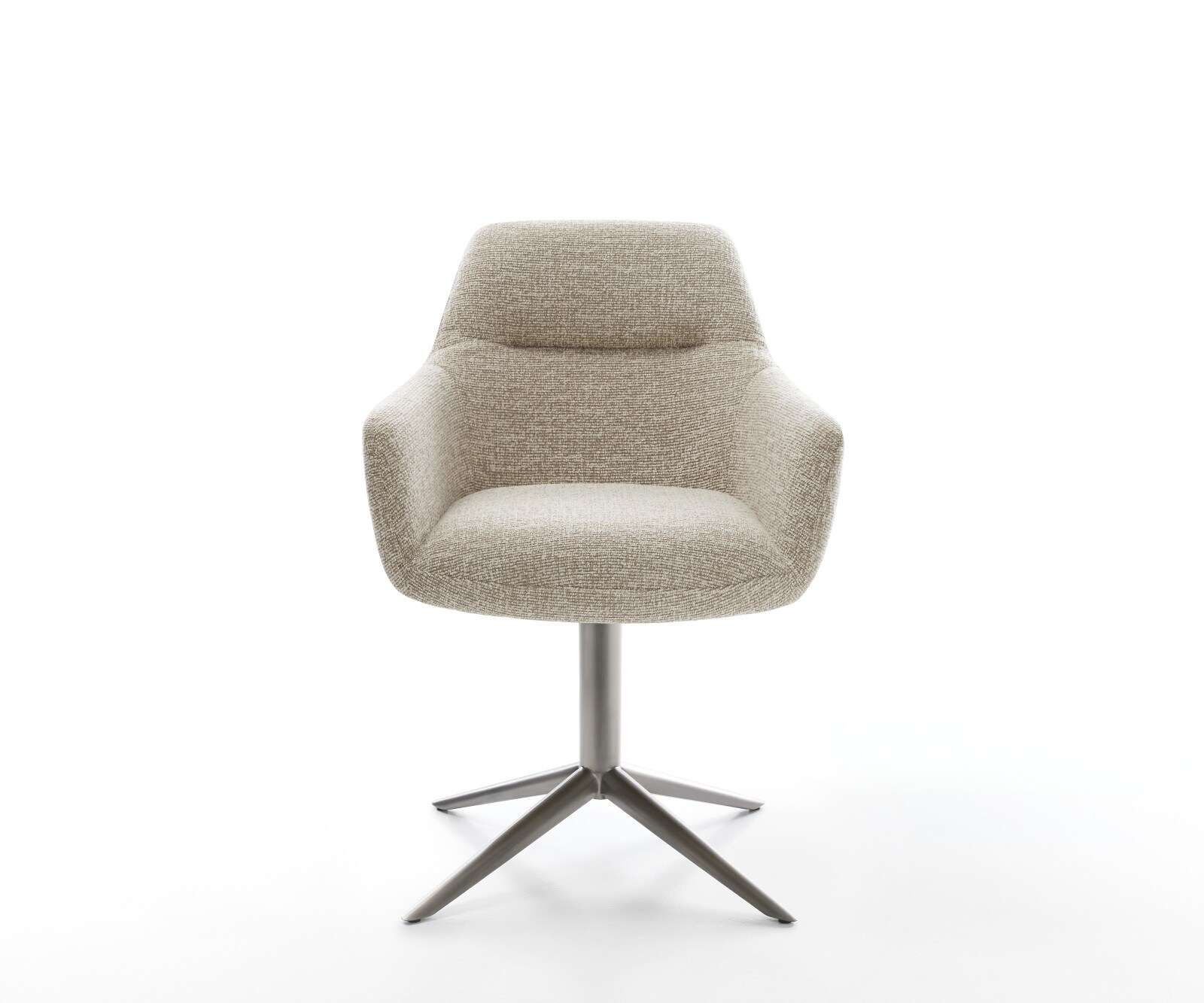 Chaise-pivotante Pejo-Flex tissu tissé doux beige pied de chaise 4 branches grafiete pivotement sur 360° fonction bascule resorts ensachés 1