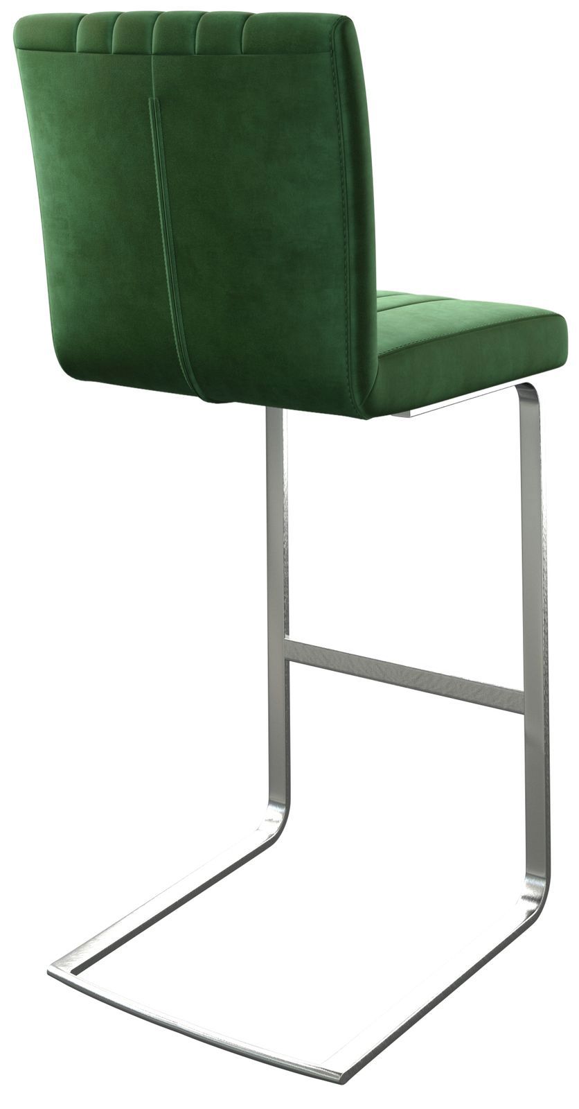 Chaise-de-bar Luiga-Flex velours vert chaise cantilever acier plat inoxydable 4