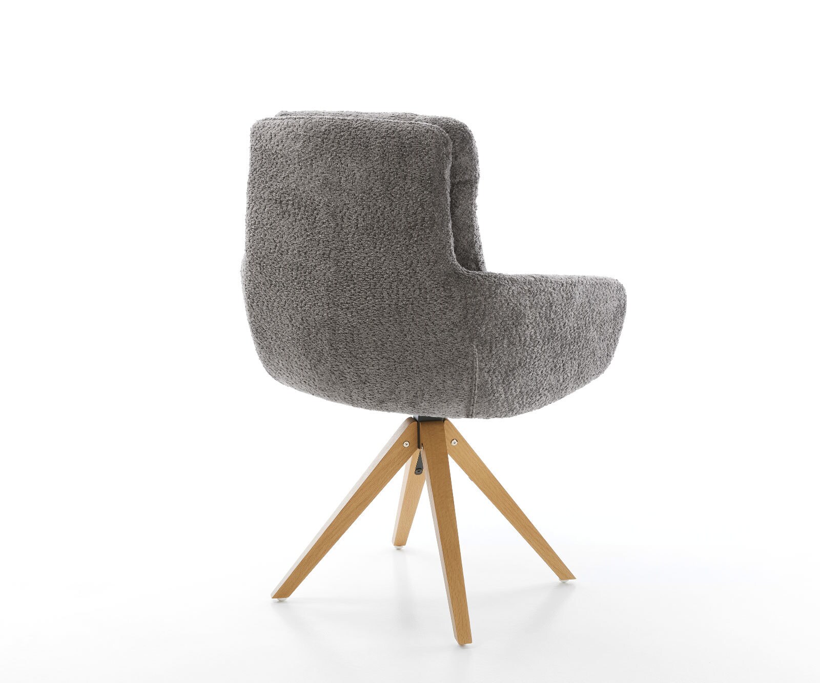 Chaise-de-salle-à-manger Abelia-Flex avec accoudoirs bouclé gris pied en bois angulaire naturel 4 Chaise-de-salle-à-manger Abelia-Flex avec accoudoirs bouclé gris pied en bois angulaire naturel 4