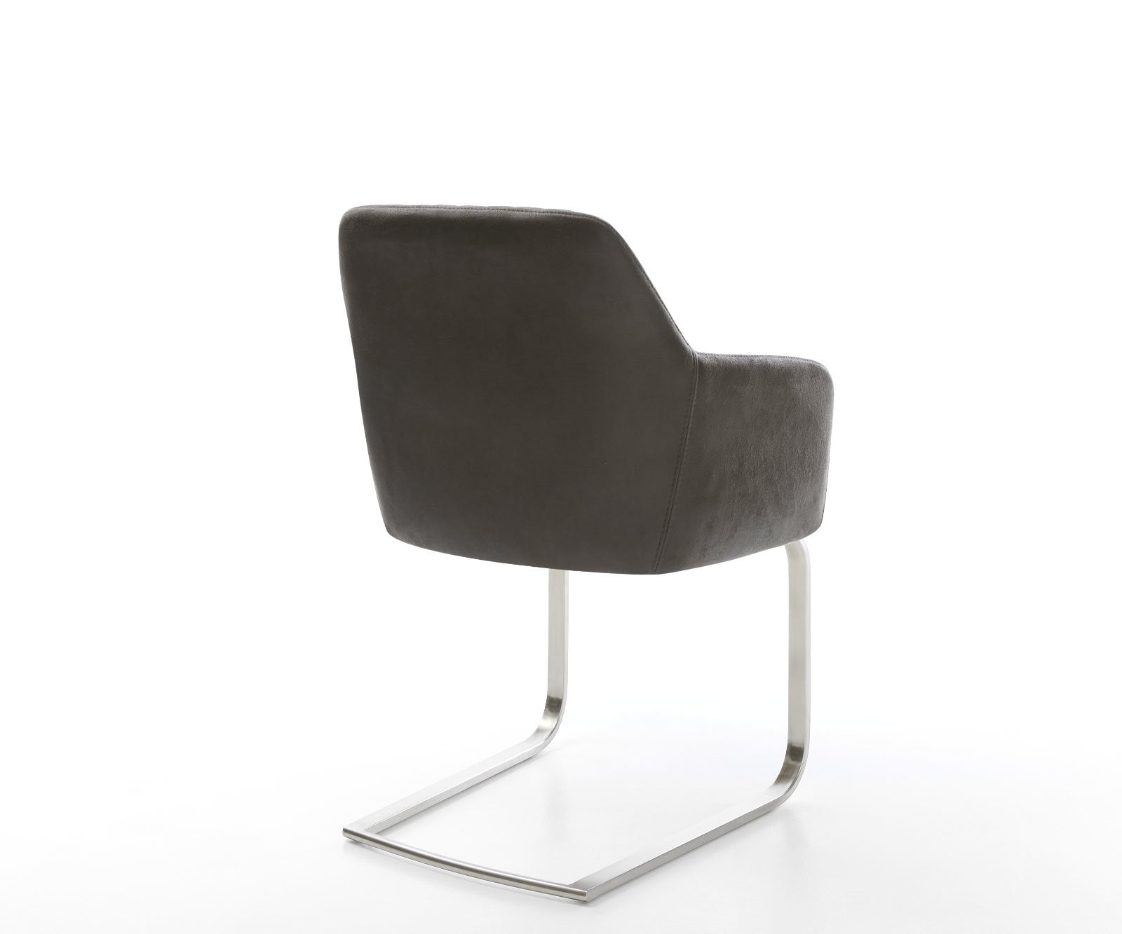 Cantilever Greg-Flex microvelours anthracite vintage pied cantilever plat acier inoxydable brossé ressorts ensachés 4 Cantilever Greg-Flex microvelours anthracite vintage pied cantilever plat acier inoxydable brossé ressorts ensachés 4