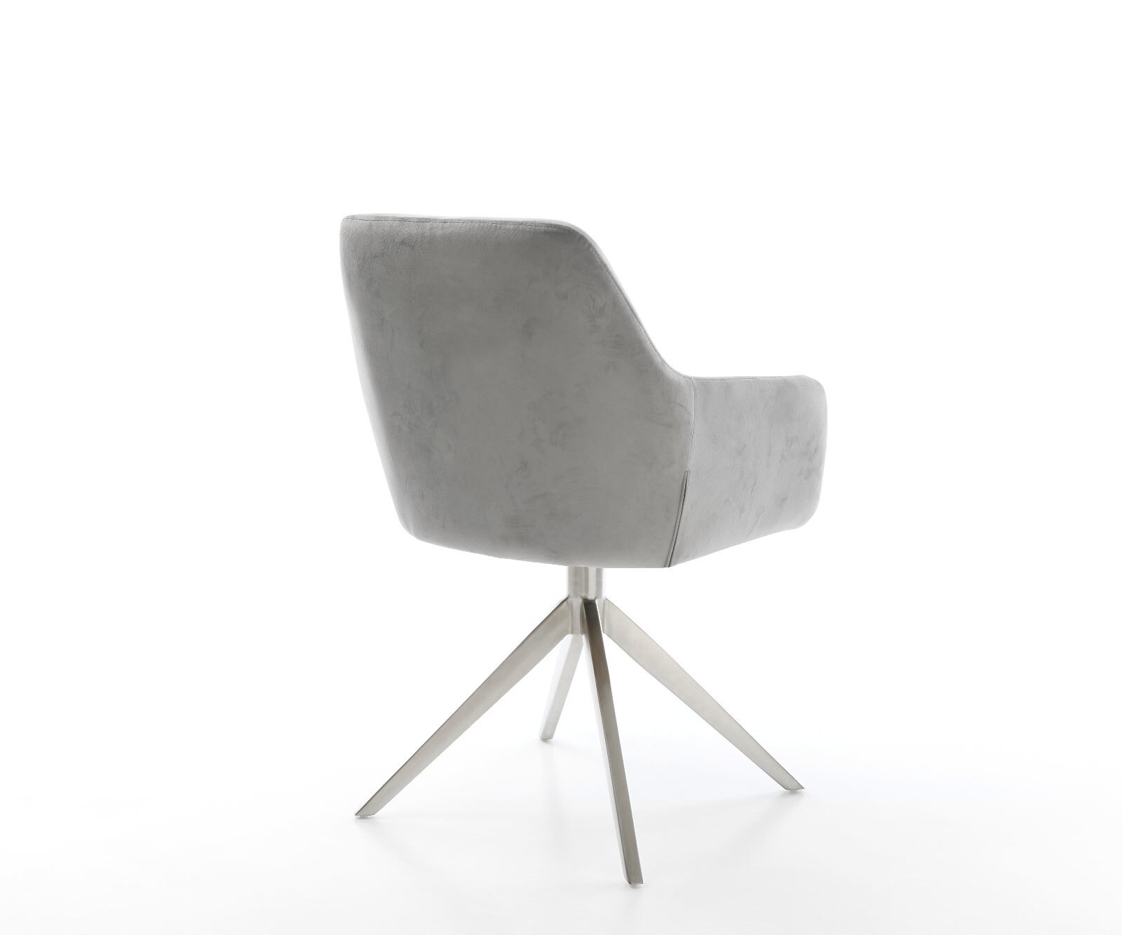 Chaise-pivotante Pejo-Flex velours gris pied croisé large acier inoxydable brossé pivotement sur 360° fonction bascule ressorts ensachés 4 Chaise-pivotante Pejo-Flex velours gris pied croisé large acier inoxydable brossé pivotement sur 360° fonction bascule ressorts ensachés 4