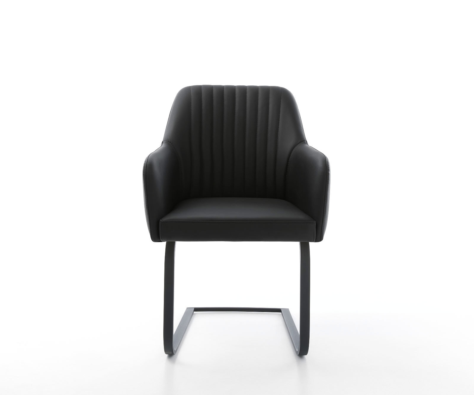 Cantilever Greg-Flex cuir de vache noir pied cantilever plat noir ressorts ensachés 1 Cantilever Greg-Flex cuir de vache noir pied cantilever plat noir ressorts ensachés 1