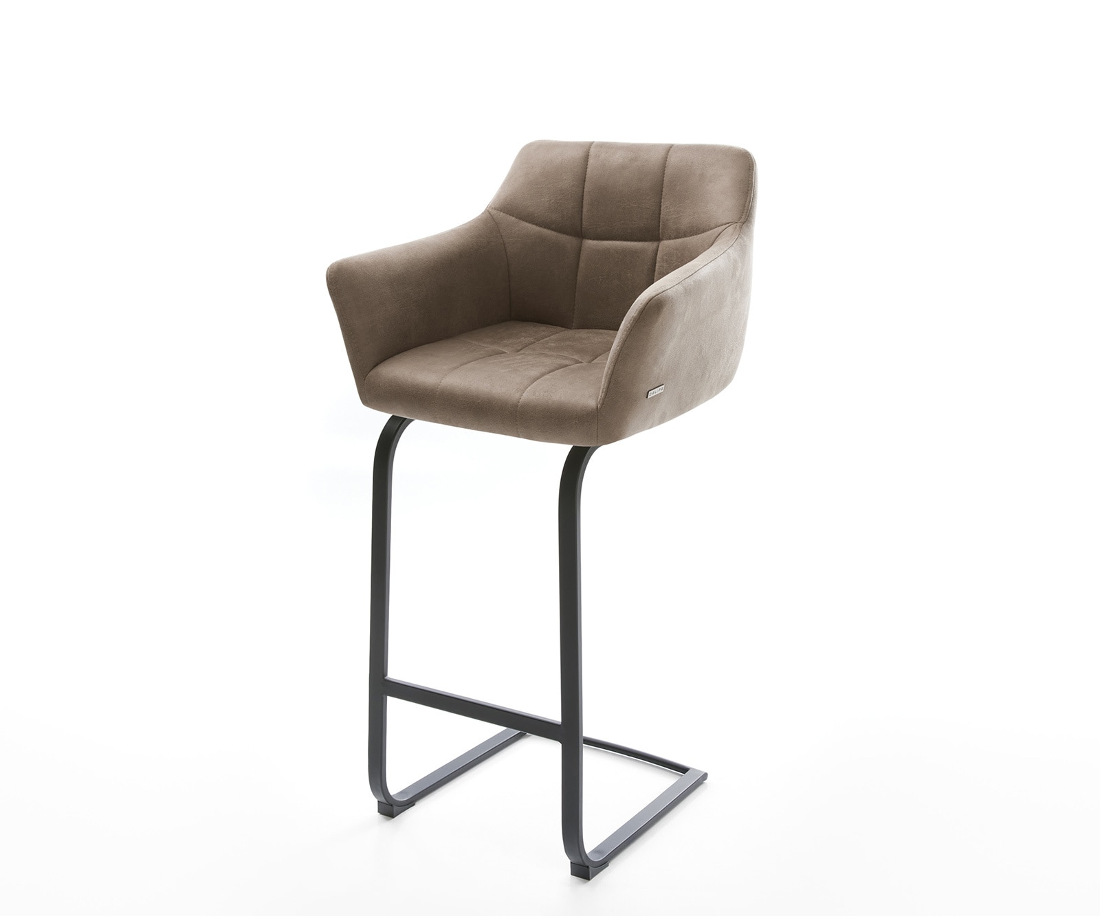 Chaise-de-bar Yulo-Flex vintage taupe cantilever plat métal Chaise-de-bar Yulo-Flex vintage taupe cantilever plat métal