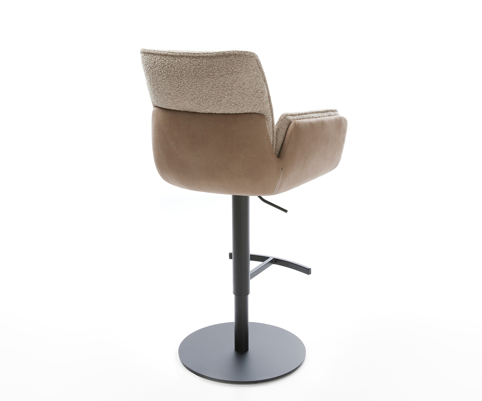 Chaise-de-bar Nela-Flex mélange de matériaux boue pied pivotant réglable en hauteur métal pivotant ressorts ensachés 4