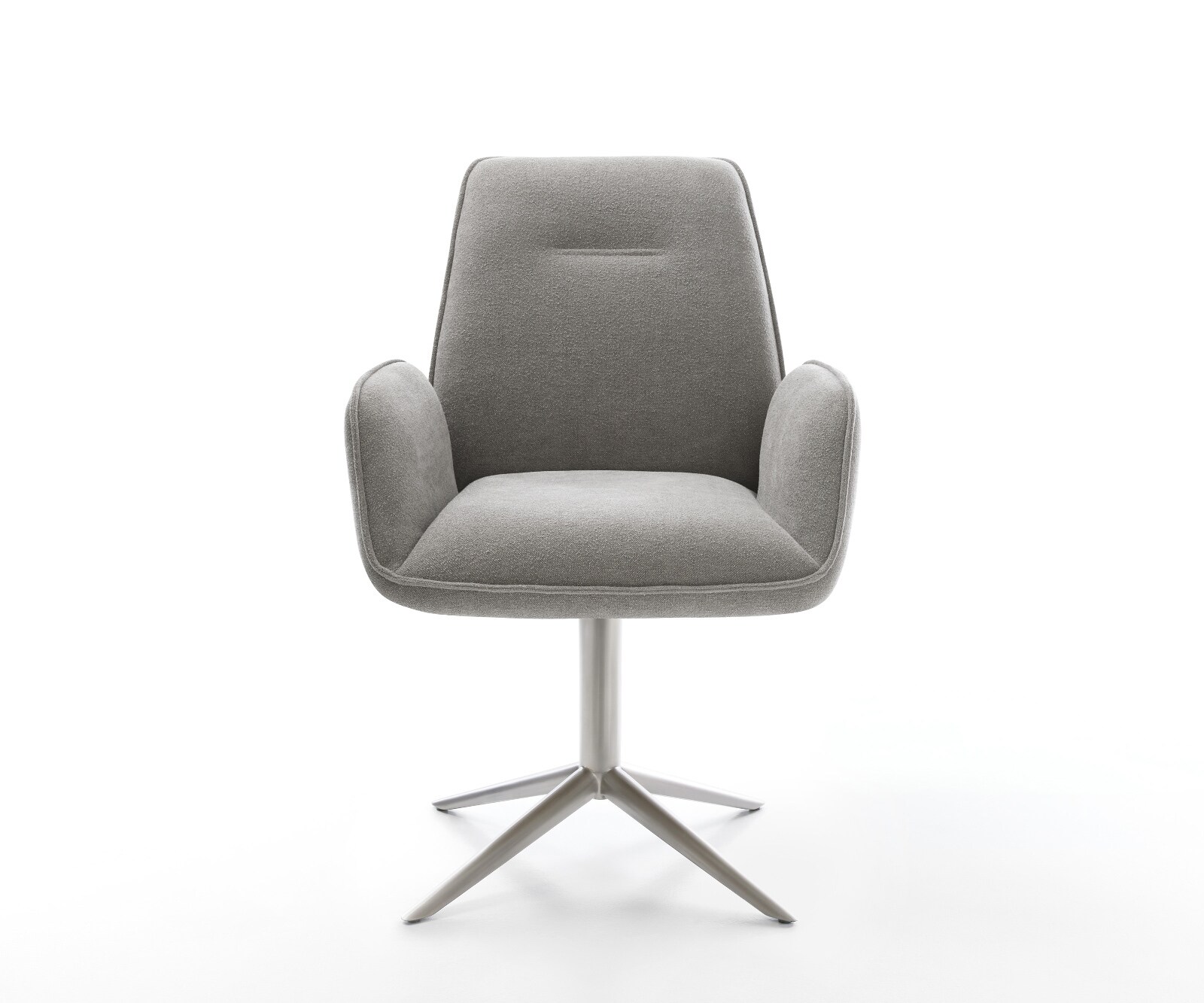 Chaise-pivotante Zoa-Flex tissu structuré doux gris pied de chaise 4 branches acier inoxydable pivotement sur 360° fonction bascule resorts ensachés 1