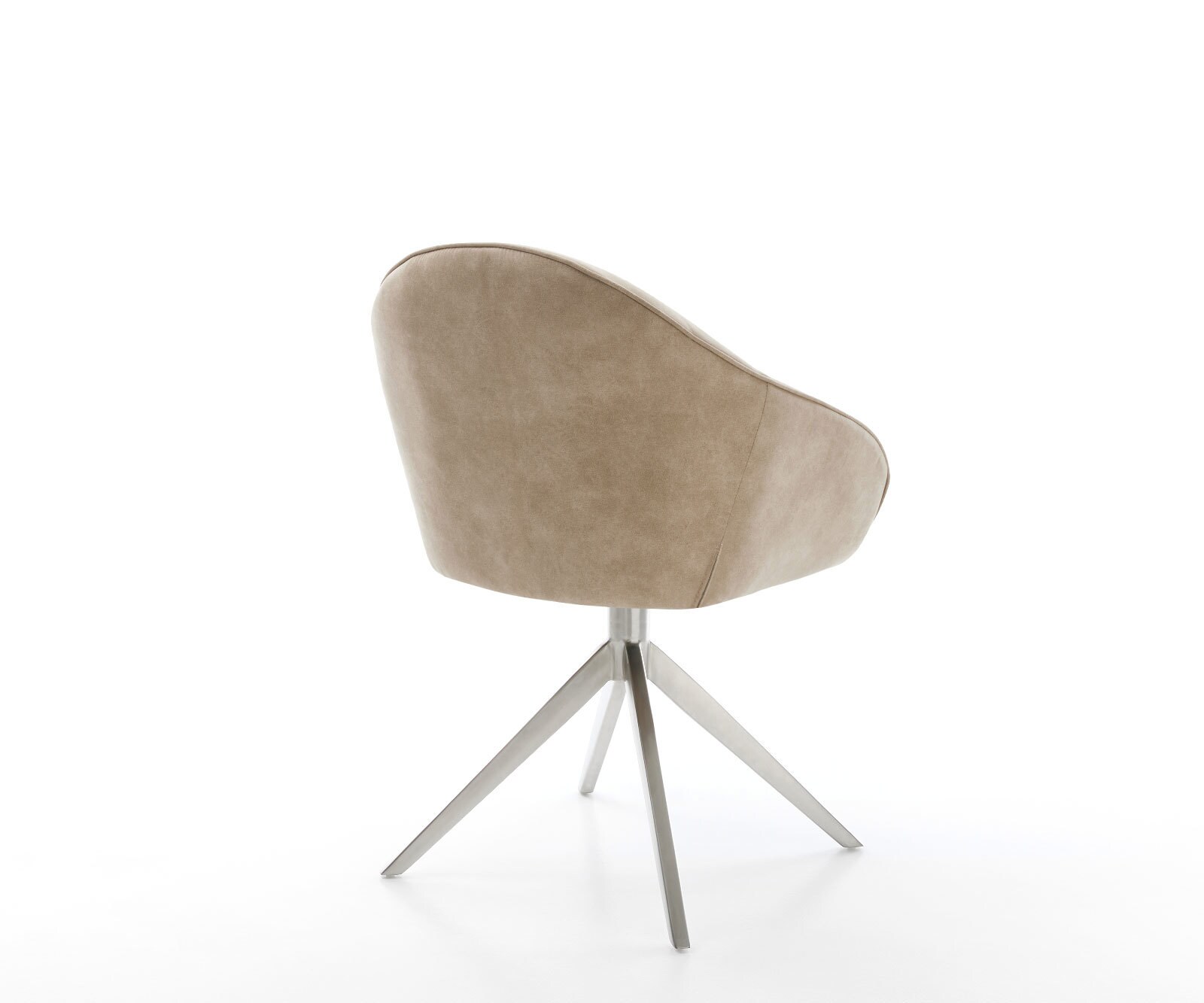 Chaise-pivotante Gaio-Flex microvelours beige vintage pied croisé large acier inoxydable brossé pivotement sur 360° fonction bascule 4