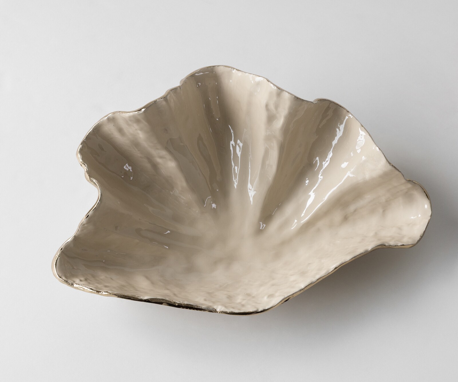 Coupe décorative Aurelia l46 x P31 x H15 cm Aluminium Champagner Ivory Faite main 4