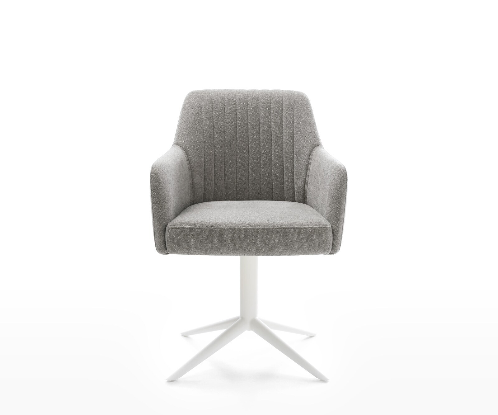 Chaise-pivotante Greg-Flex tissu structuré doux gris pied de chaise 4 branches blanc pivotement sur 360° fonction bascule resorts ensachés 2