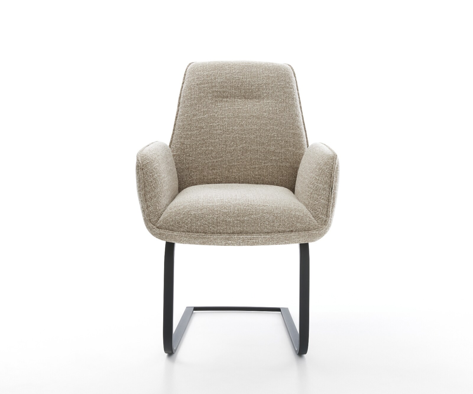 Cantilever Zoa-Flex tissu tissé doux beige pied cantilever plat noir resorts ensachés 2