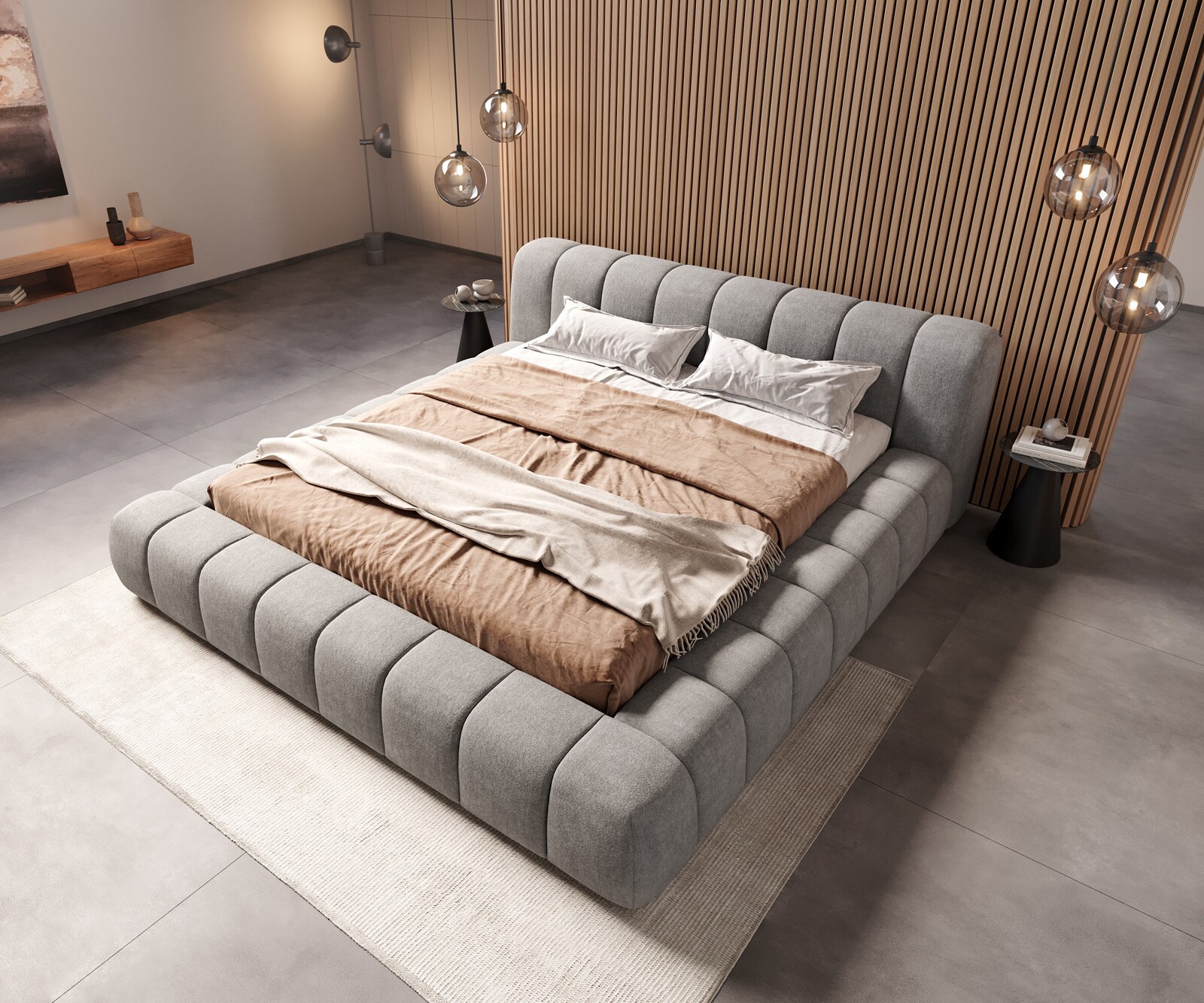 Sommier-rembourré Cutio 180x200 cm Tissu structuré  1