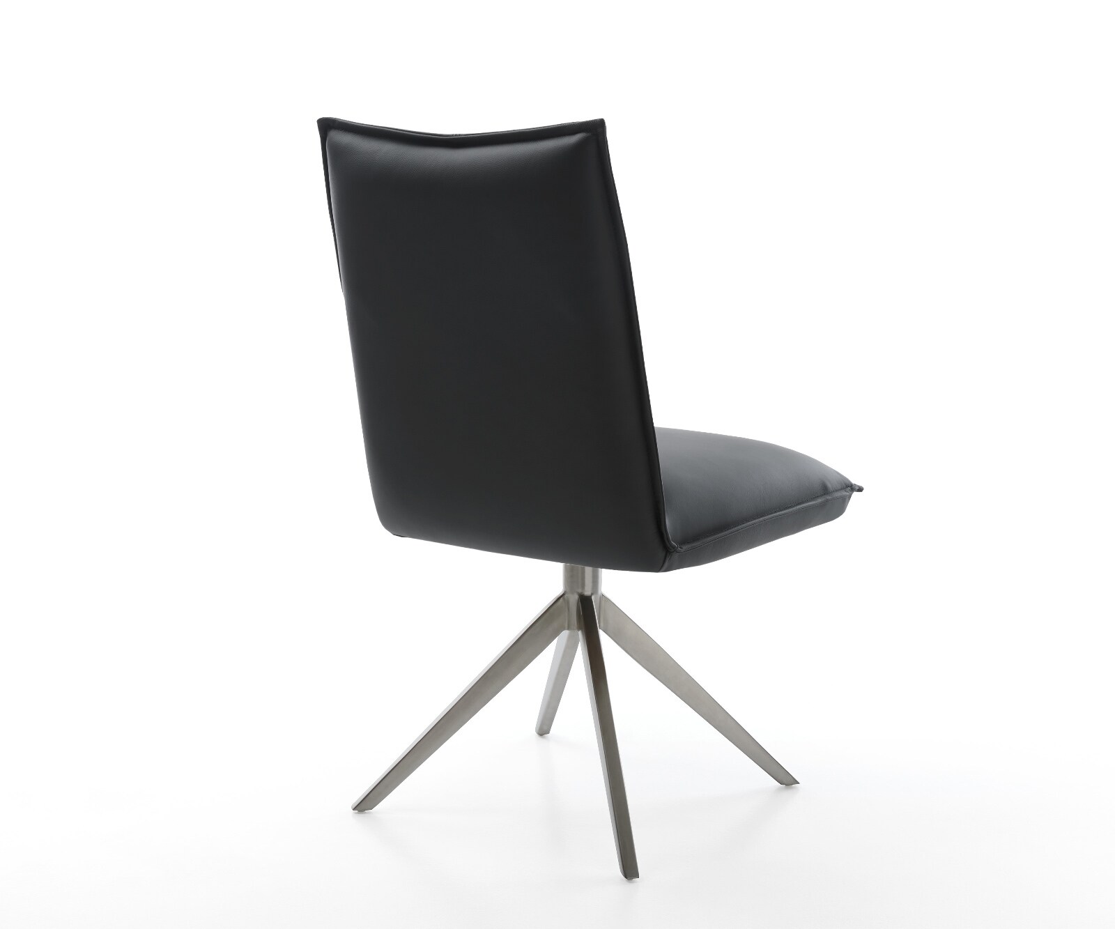Chaise-pivotante Lelio-Flex cuir de vache noir pied croisé large grafiete pivotement sur 360° fonction bascule ressorts ensachés 5