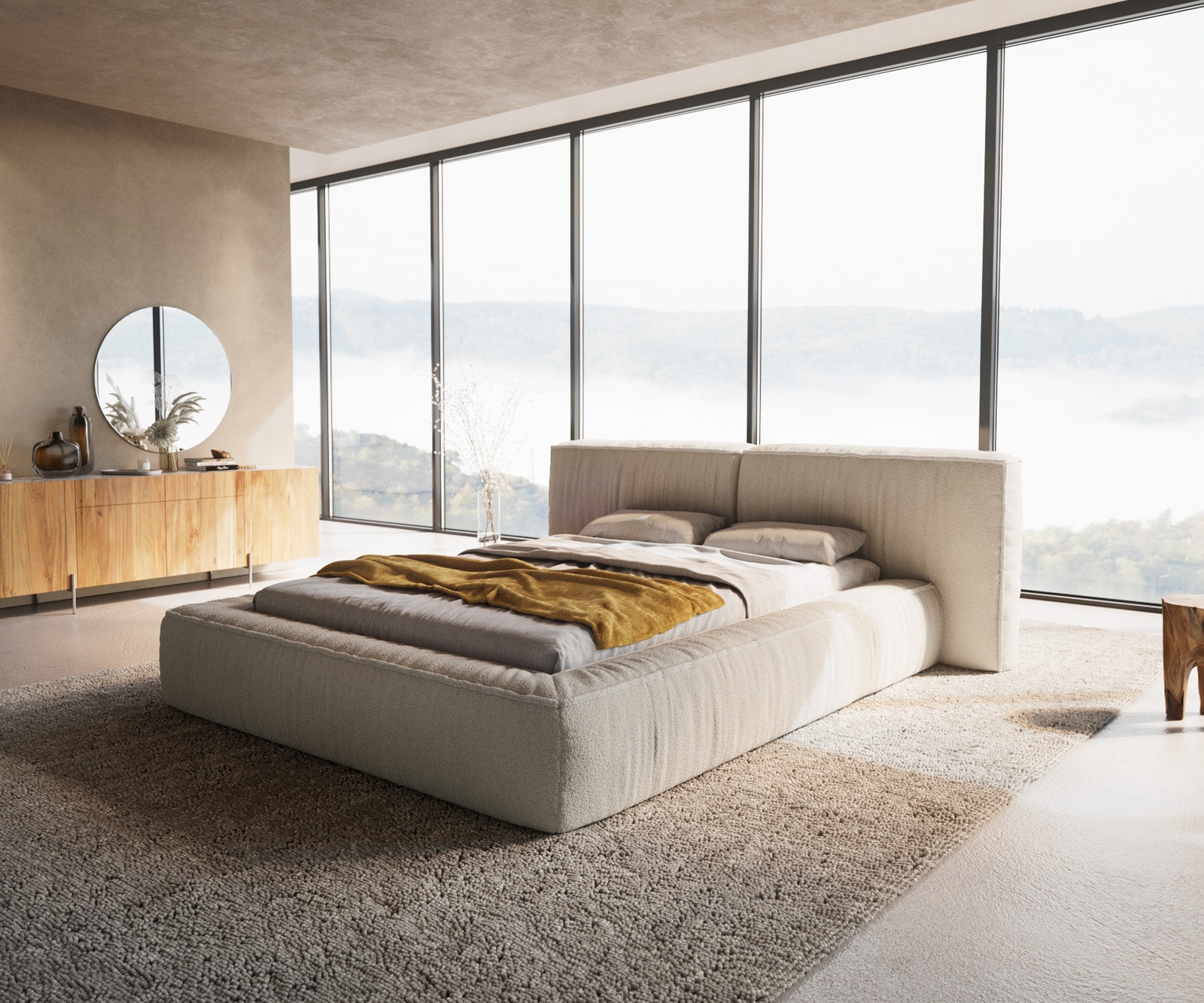 Sommier-rembourré Coperti 140x200 cm Bouclé blanc crème Sommier-rembourré Coperti 140x200 cm Bouclé blanc crème