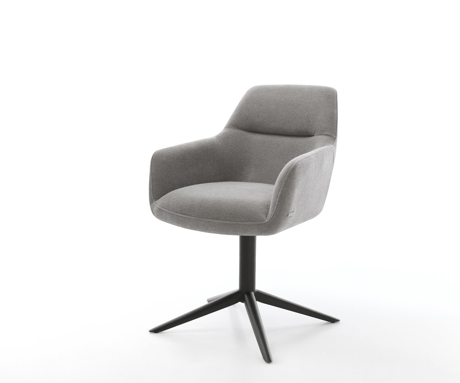 Chaise-pivotante Pejo-Flex tissu structuré doux gris pied de chaise 4 branches noir pivotement sur 360° fonction bascule resorts ensachés 1