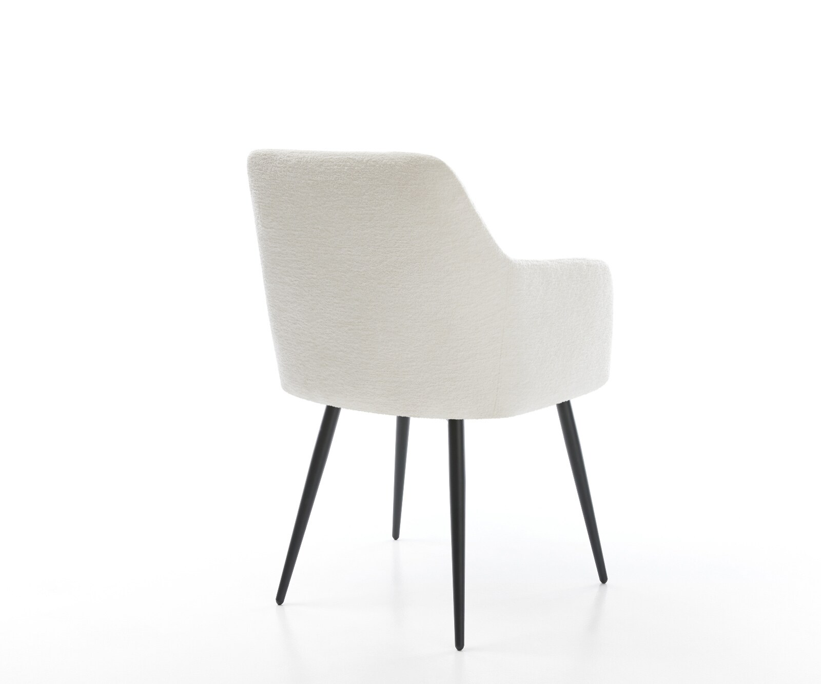 Chaise-de-salle-à-manger Greg-Flex bouclé doux beige 4 pieds coniques noir resorts ensachés 4