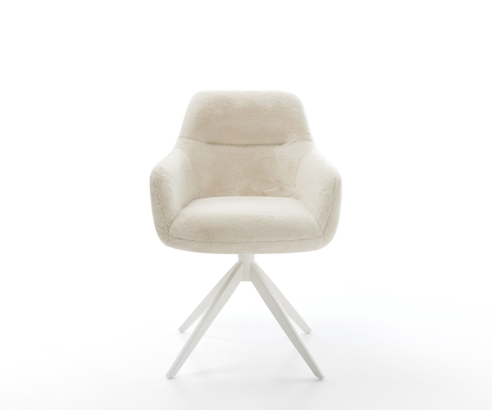 Chaise-pivotante Pejo-Flex peluche crème-blanc pied croisé large blanc pivotement sur 360° fonction bascule resorts ensachés 2