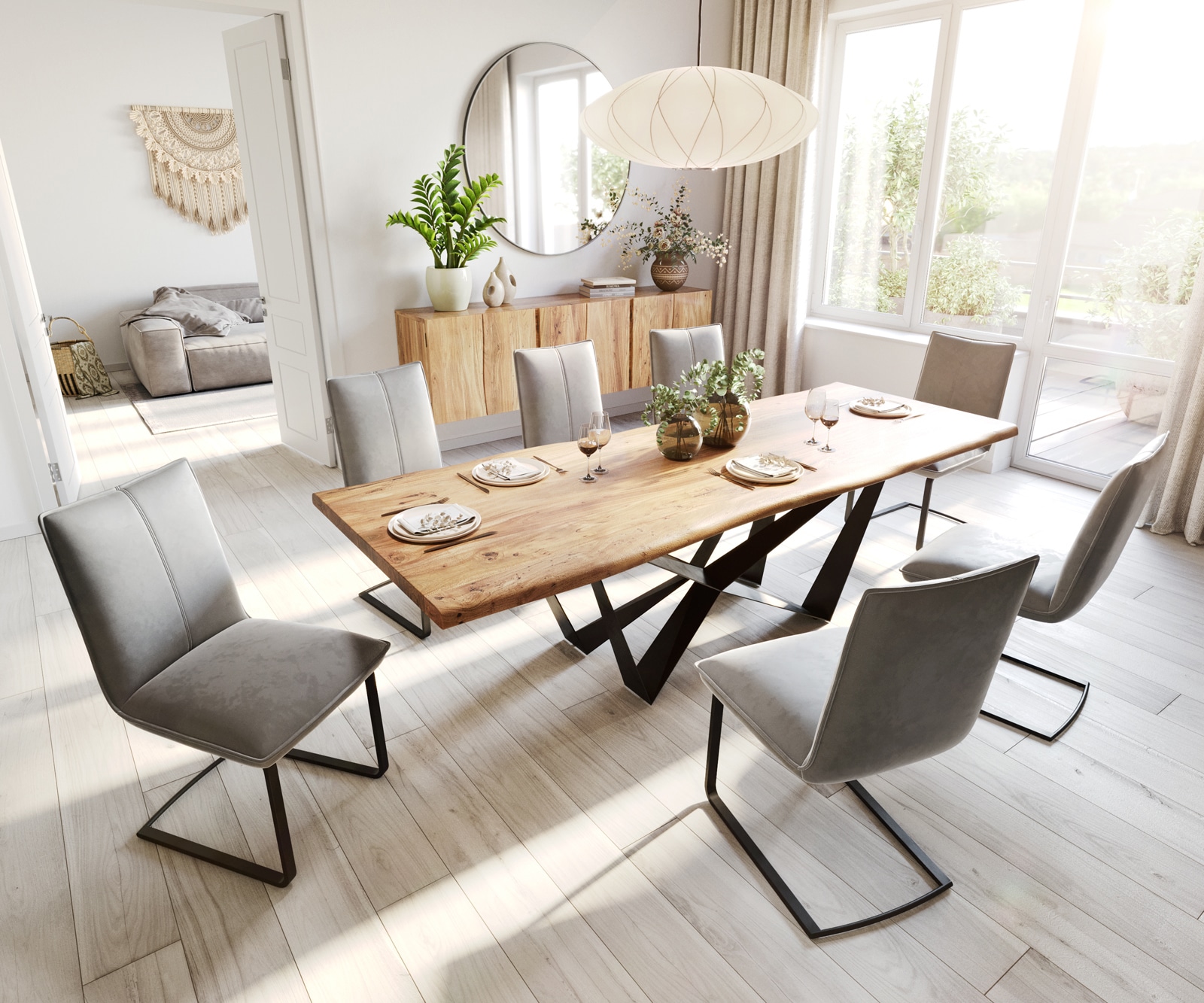 Cantilever Lelio-Flex velours gris pied cantilever plat noir ressorts ensachés 3 Cantilever Lelio-Flex velours gris pied cantilever plat noir ressorts ensachés 3