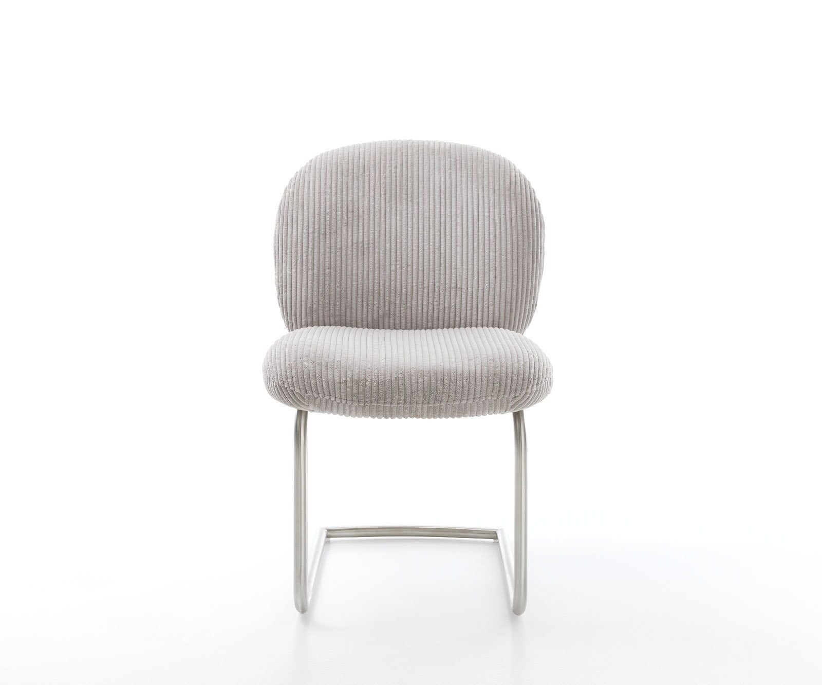 Cantilever Nube-Flex côtelé gris argenté pied cantilever rond acier inoxydable brossé ressorts ensachés 1 Cantilever Nube-Flex côtelé gris argenté pied cantilever rond acier inoxydable brossé ressorts ensachés 1